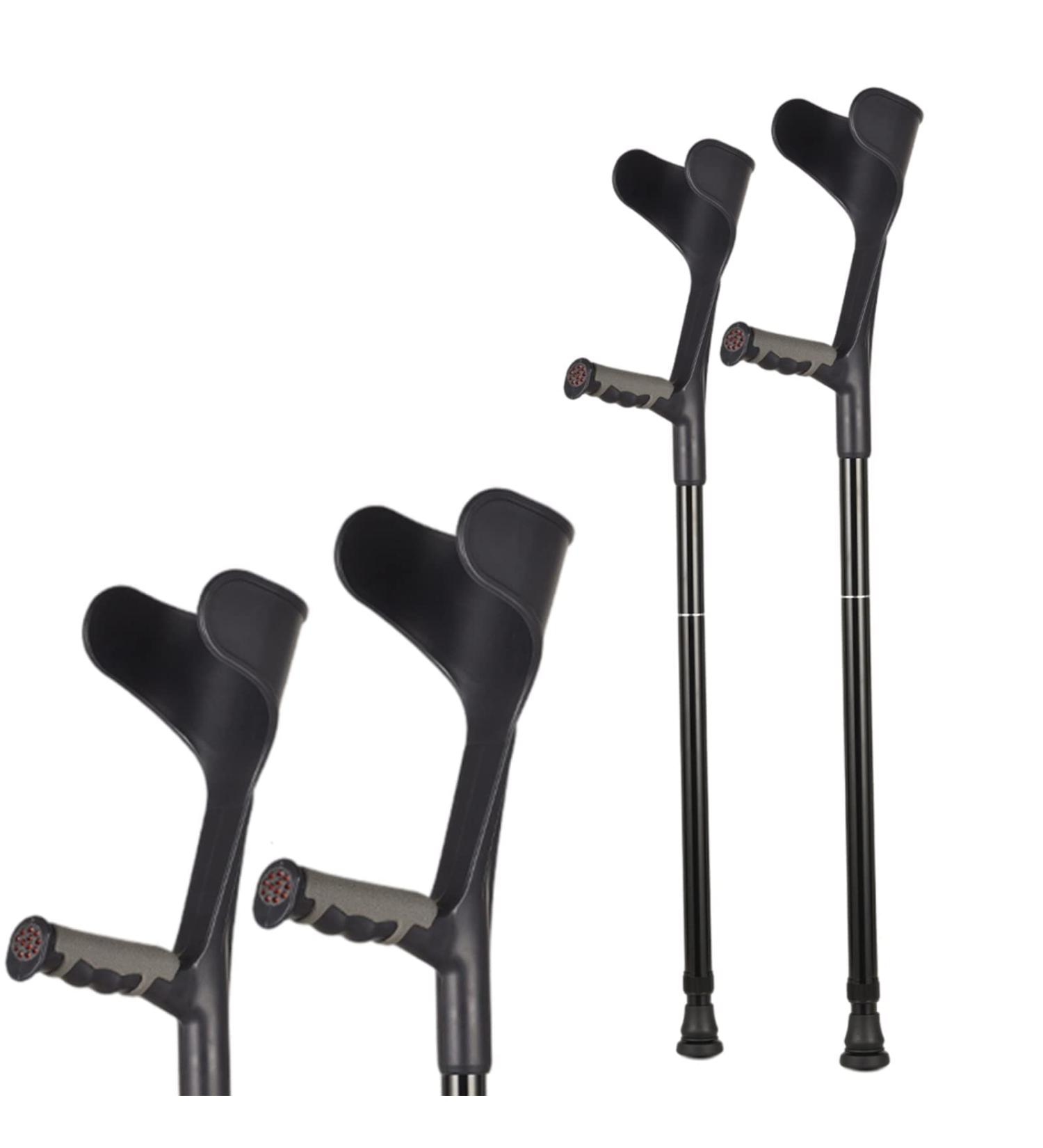 LINYUES Forearm Crutches Adjustable Adult Crutches for Walking Lightweight Foldable Ergonomic Arm Crutches (Black) - Buy Online on GoSupps.com