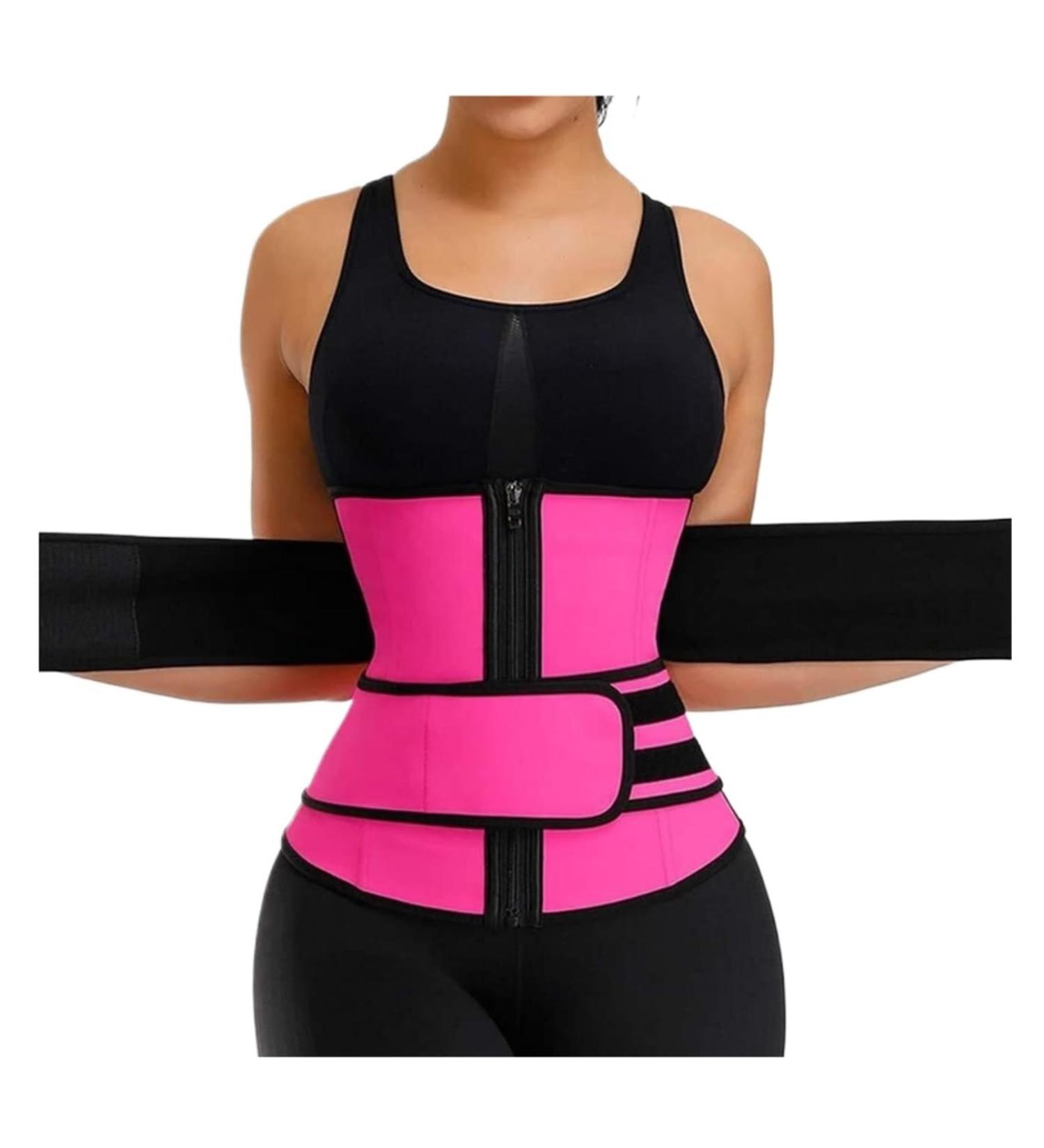 HKDYWTNB Back Brace Lumbar Support Waist Trainer Corset Slimming Body Shaper Tummy Control Girdle Band Trimmer Sauna Sweat Waist Belt(Pink X-Large) X-Large Pink - Buy Online on GoSupps.com