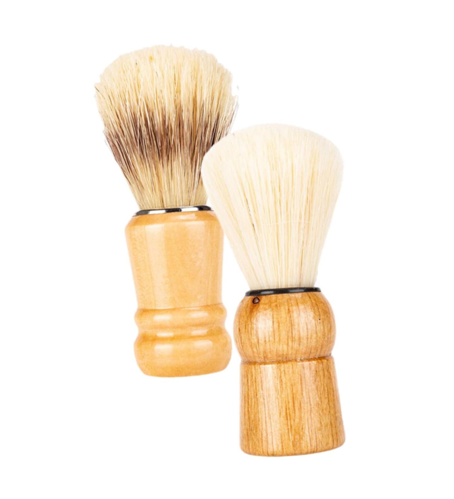 Buy Healvian 2-St Bartbrush - Travel Shaving Brush for Men | Perfect Gift with Wooden Handle & Nylon Wool - Buy Online on GoSupps.com