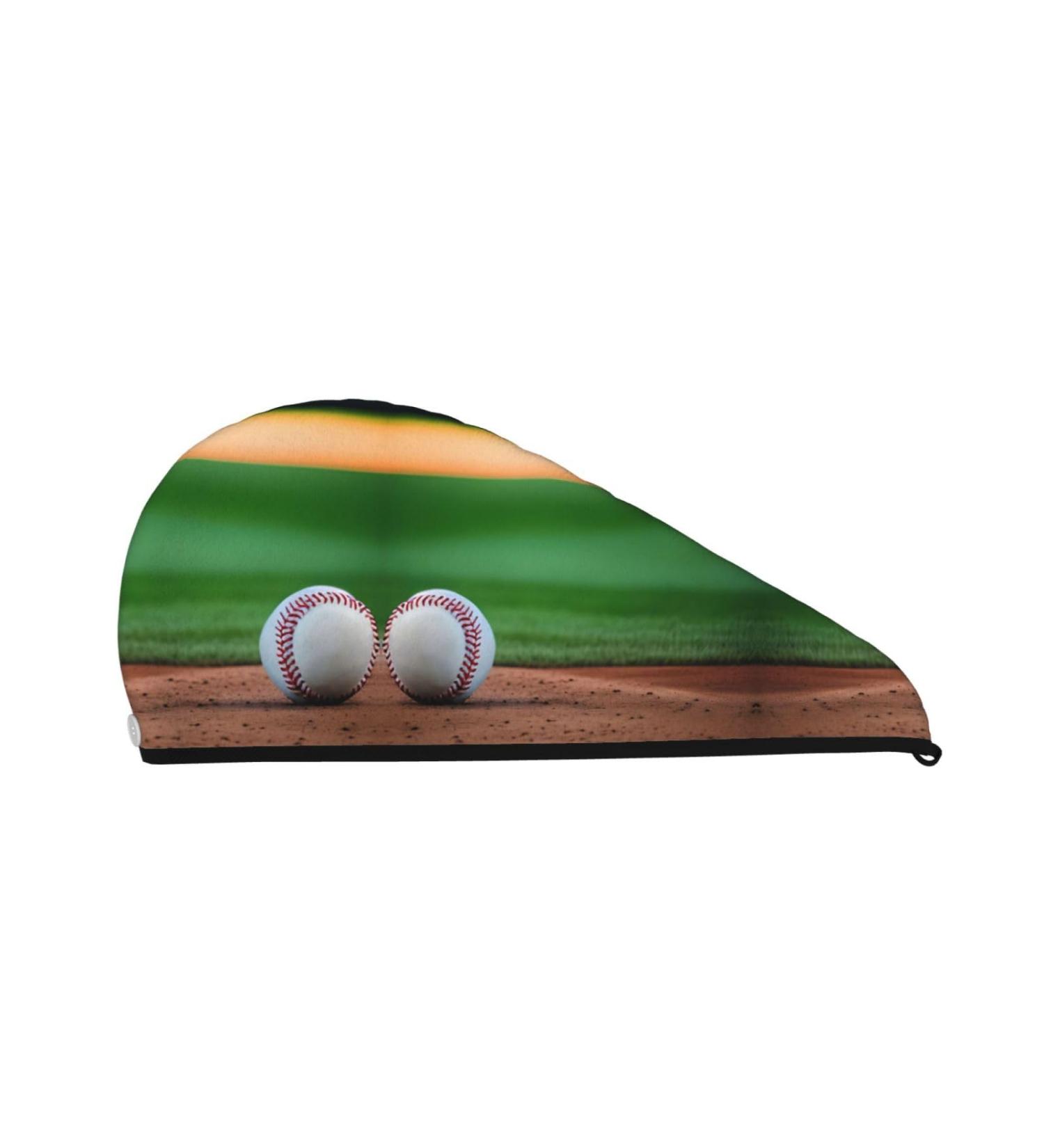 Baseball Coral Velvet Dry Hair Cap Unisex Wet Towel Wrap for Bath Pool Beach & Home - Buy Online on GoSupps.com