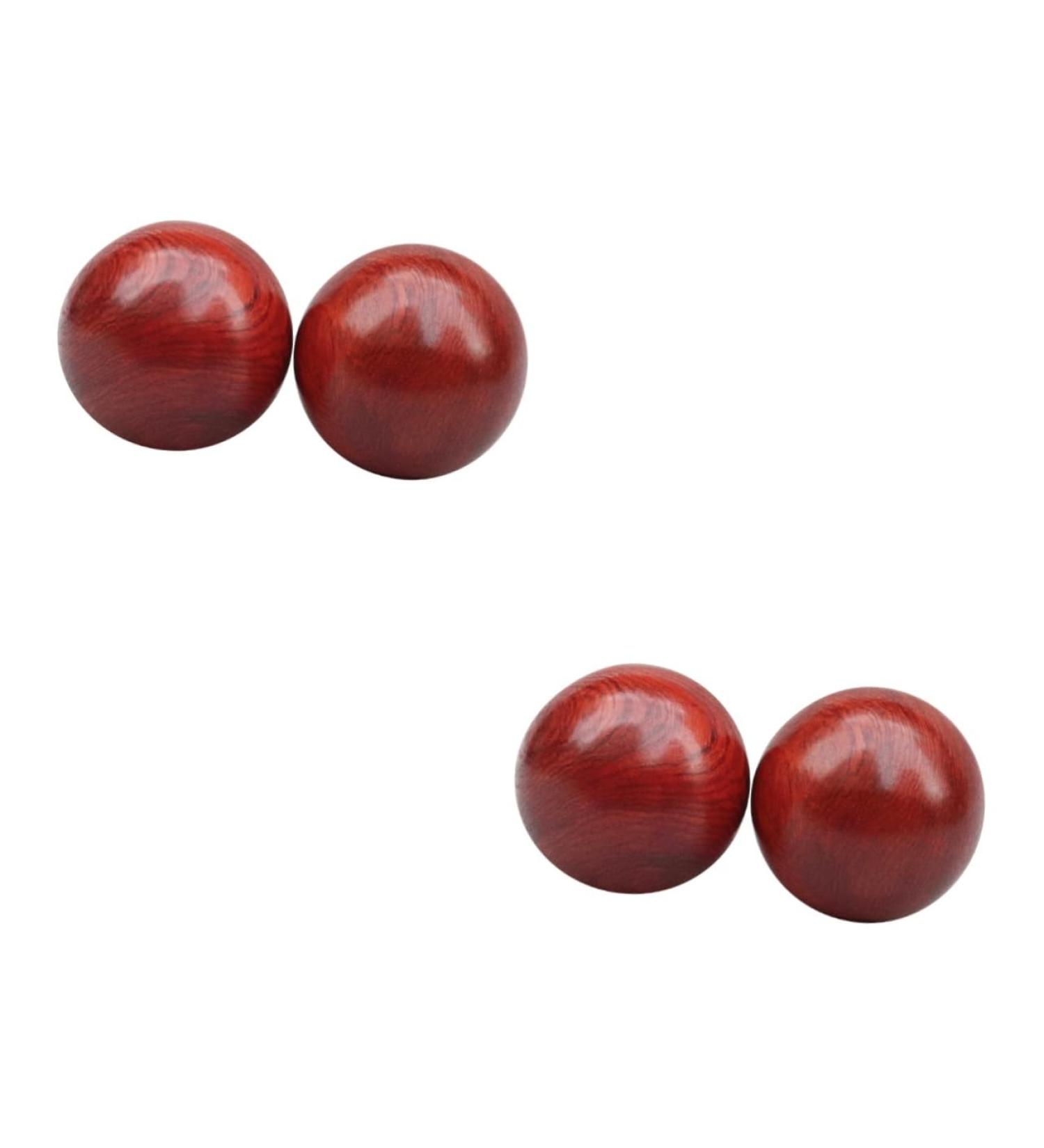 Ultechnovo 4-Piece Wooden Baoding Balls | Health & Fitness Massage Roller Tool | Stress Relief Handballs for Sports - Buy Online on GoSupps.com