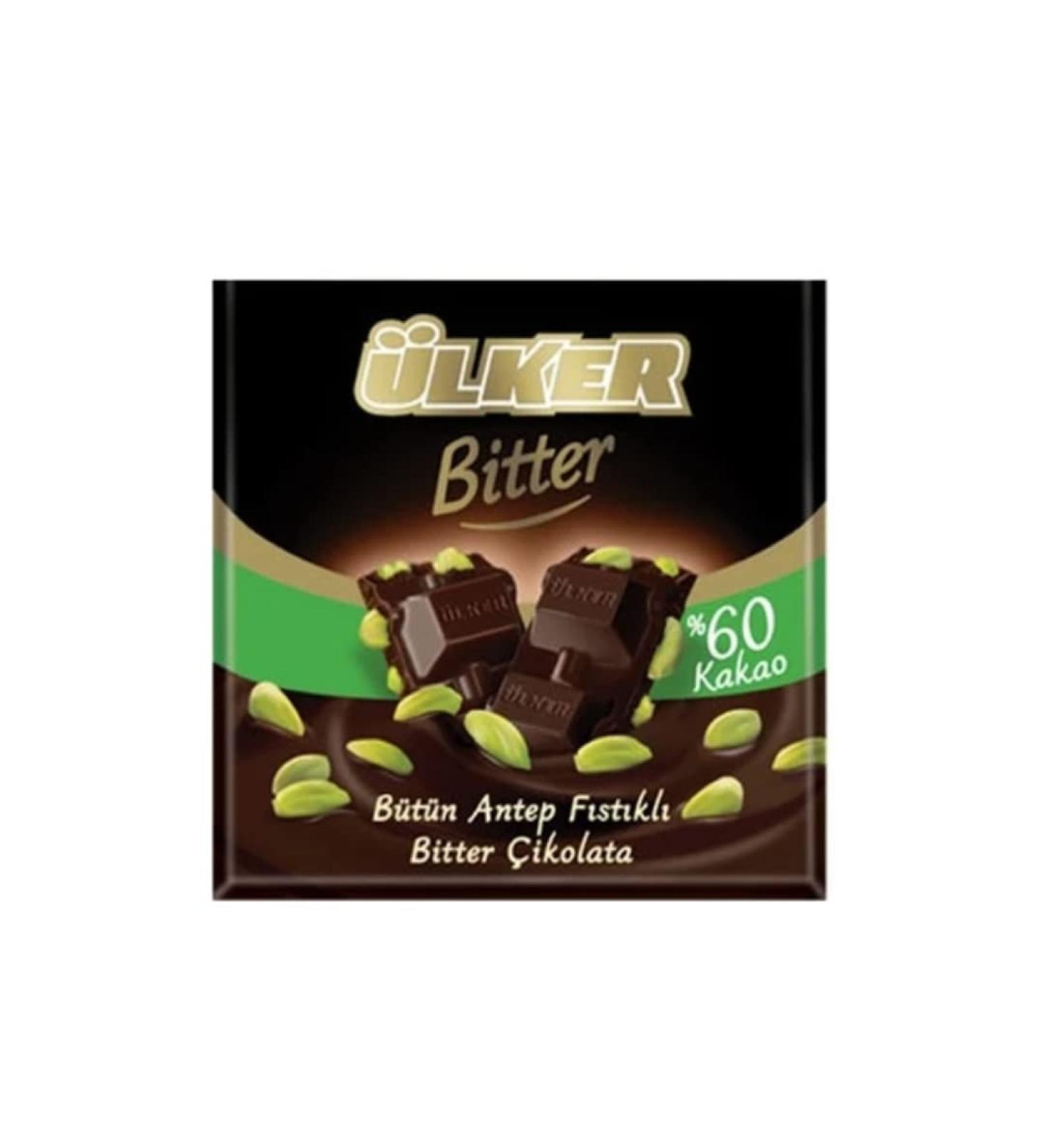 Ulker Dark Chocolate With Whole Pistachios 70gr x 10 pack