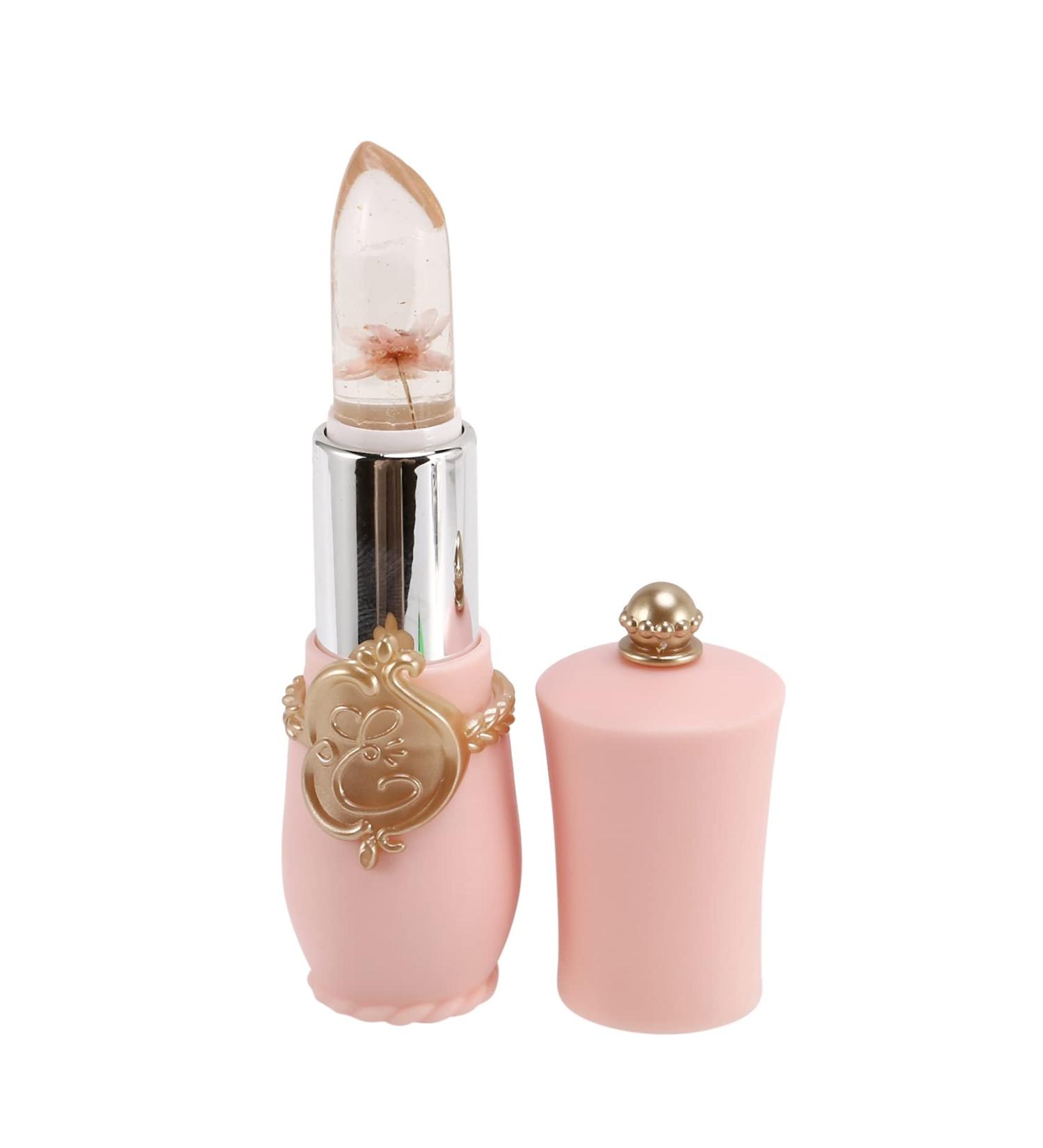Duendhd Beauty Shiny Flower Crystal Jelly Lipstick Magic Temperature Change Color Lip Balm Makeup Pale Pink - Buy Online on GoSupps.com