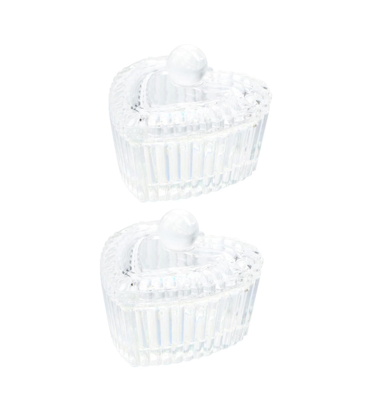 POPETPOP 2pcs Crystal Glass Stained Glass Acrylic Liquid Bowl Nail Tech Accessories Crystal Heart Shape Glassware Jewelry Holder Mini Nail Polish Bowl With Cover Washing up medium Assorted Color - Buy Online on GoSupps.com