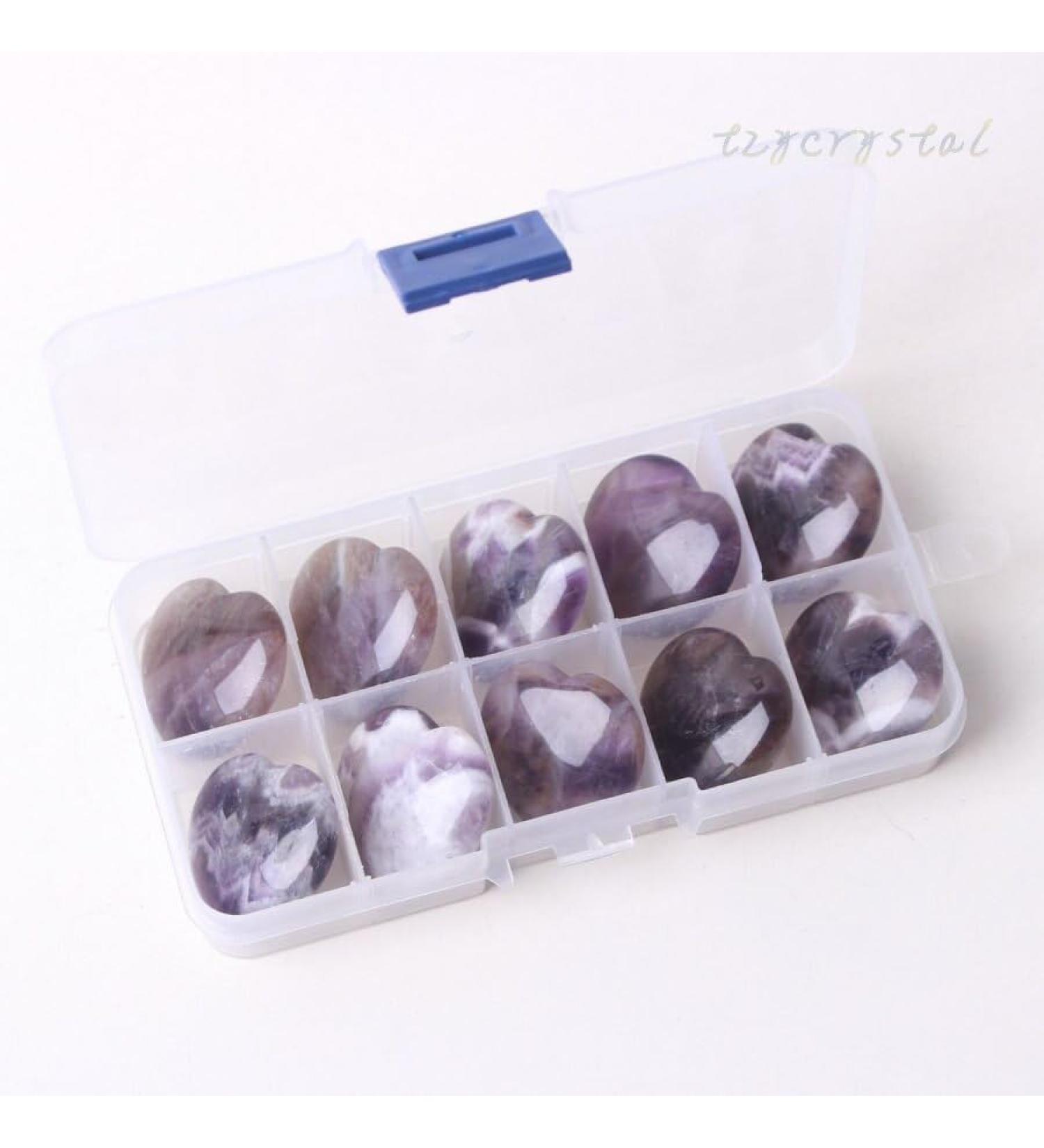 Natural Crystal Rough Natural Amethyst Peach Heart Crystal Gemstone Pendant Jewelry with Box Storage - Stones - Buy Online on GoSupps.com