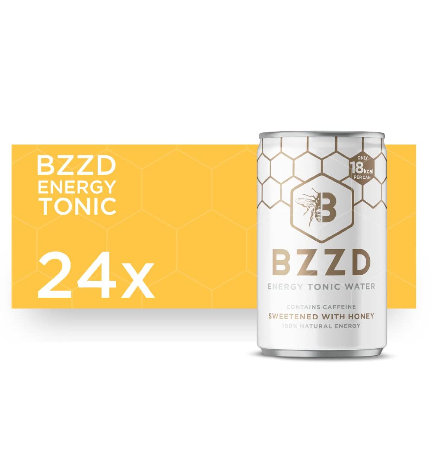 BZZD Energy Natural Tonic Water - Low Calorie Blossom Honey Mixer - 24 x 150ml Cans - Buy Online on GoSupps.com