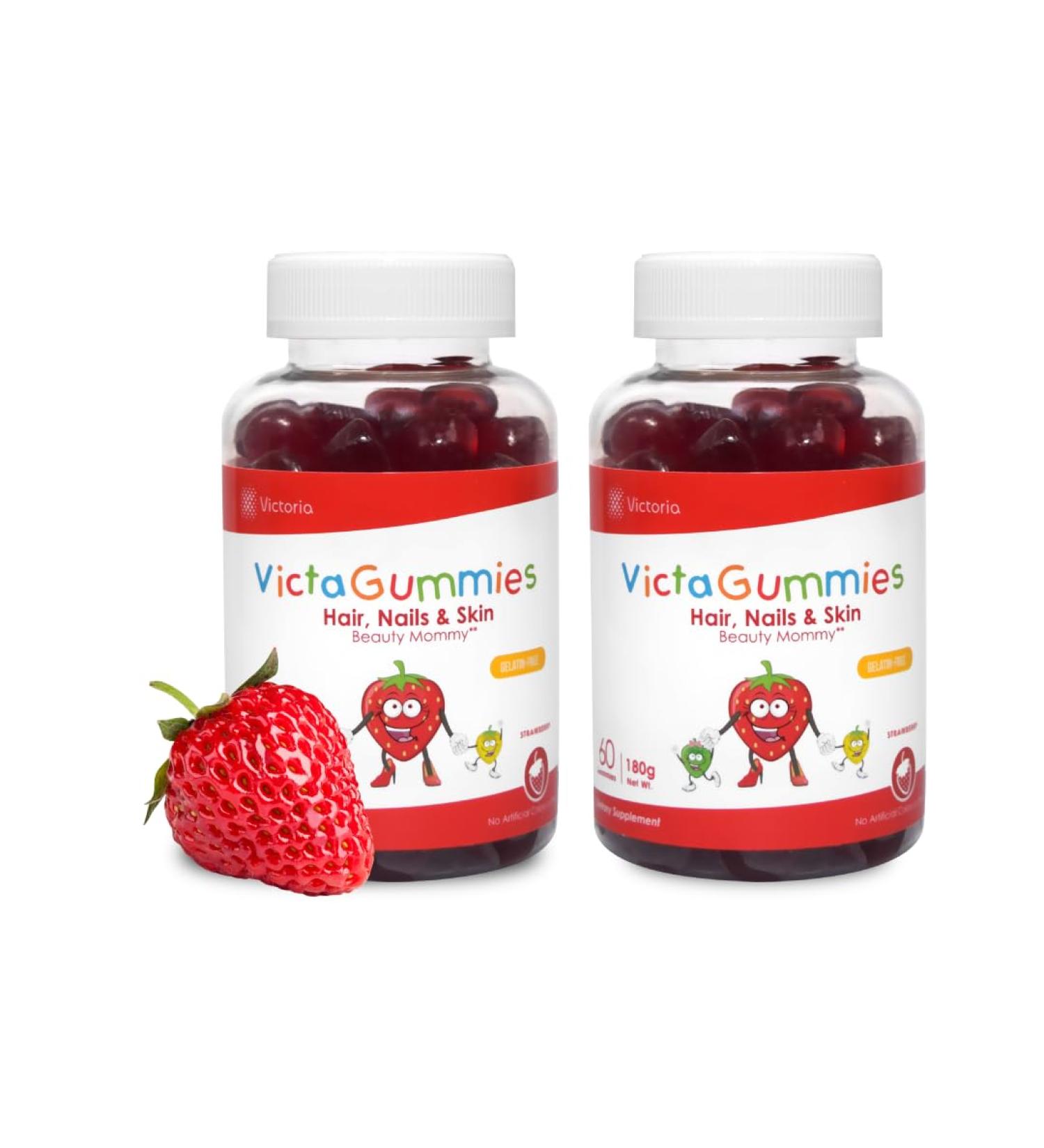 Dr. T Hair Nails & Skin Gummies for Women with Biotin Vitamins E & C Beauty Vitamin for Nail Strength Hair Thickness & Skin Elasticity Strawberry Flavor 120 Count (2 Pack) - Buy Online on GoSupps.com