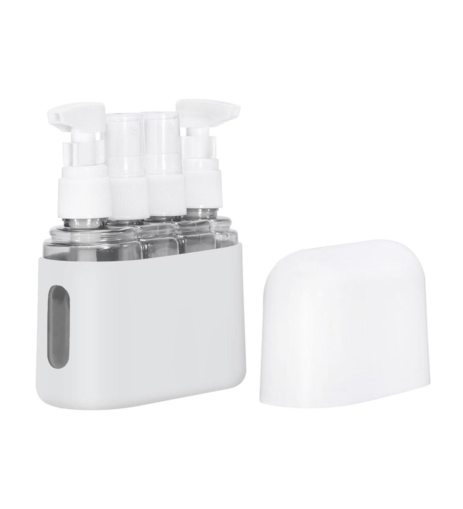 Portable Mini Pump Bottle Set for Travel - Lightweight & Convenient Essentials in Light Gray - Buy Online on GoSupps.com