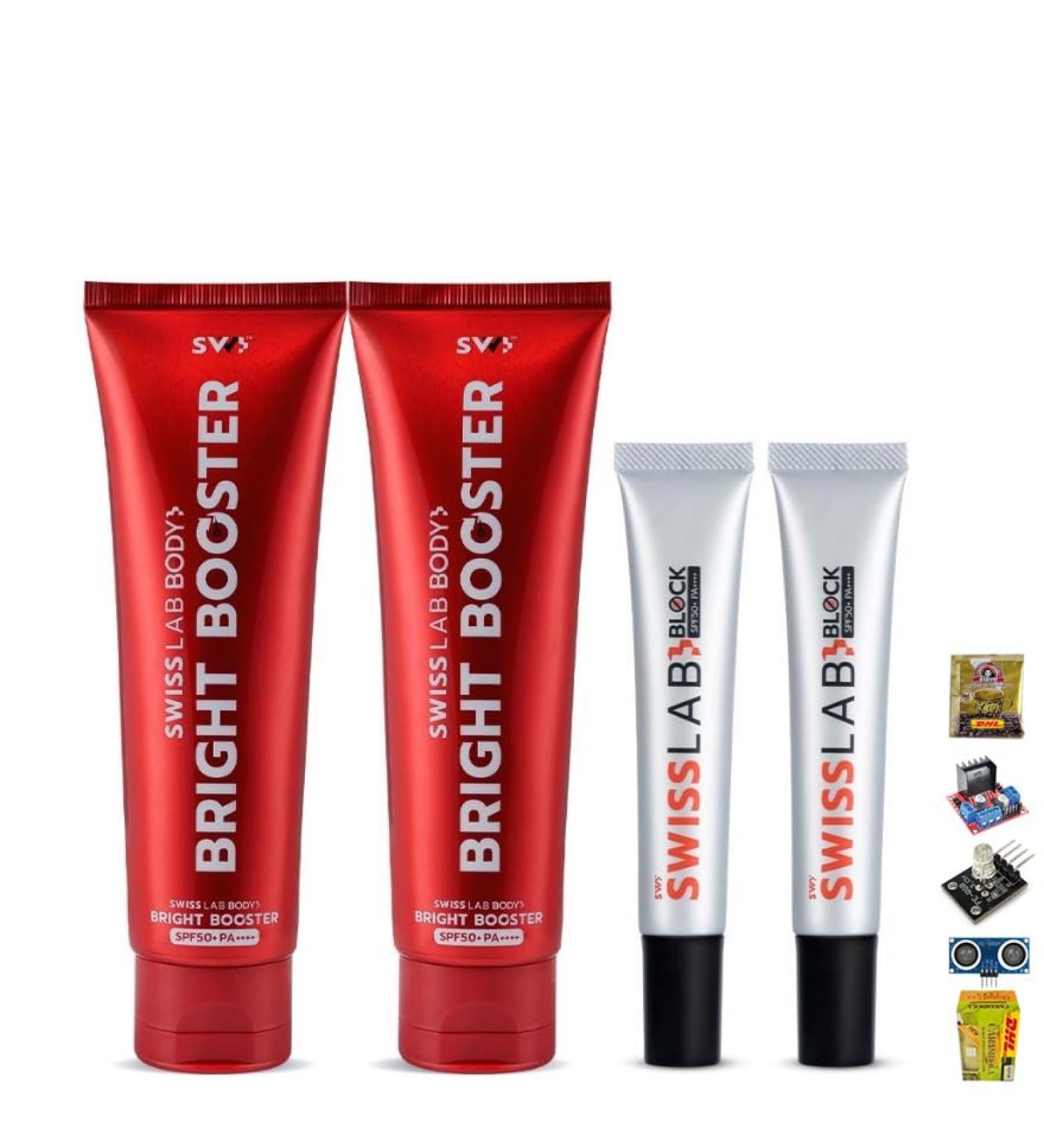 Swiss Lab Body Booster & Sunscreen Set - Free Beauty Gifts | Beautygoodshop - Buy Online on GoSupps.com