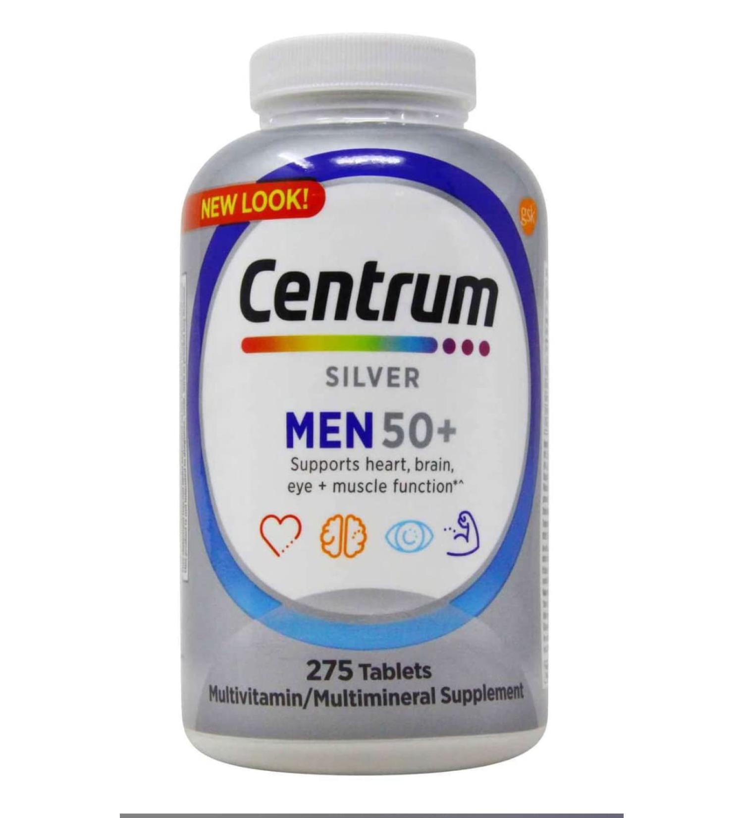 Centrum Men 50+ Multivitamin Tablets - 275 Count - Age 50 and Older - Buy Online on GoSupps.com