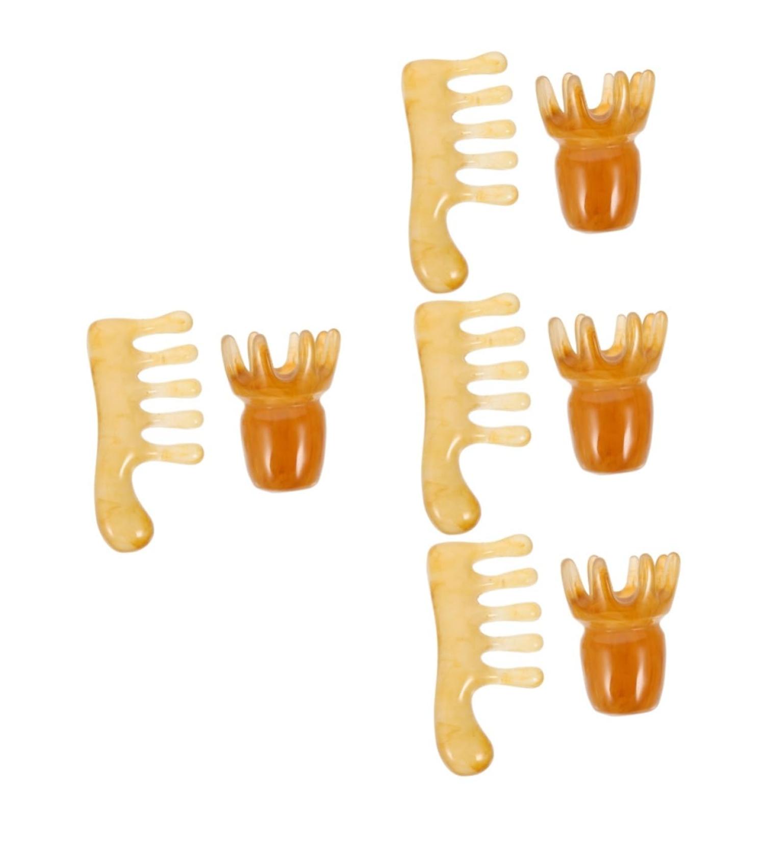 TOVINANNA 8 STK Massage Comb - Scalp Massage Gua Sha Tool Acupuncture Point Massager & Jade Scraper for Relaxation - Buy Online on GoSupps.com