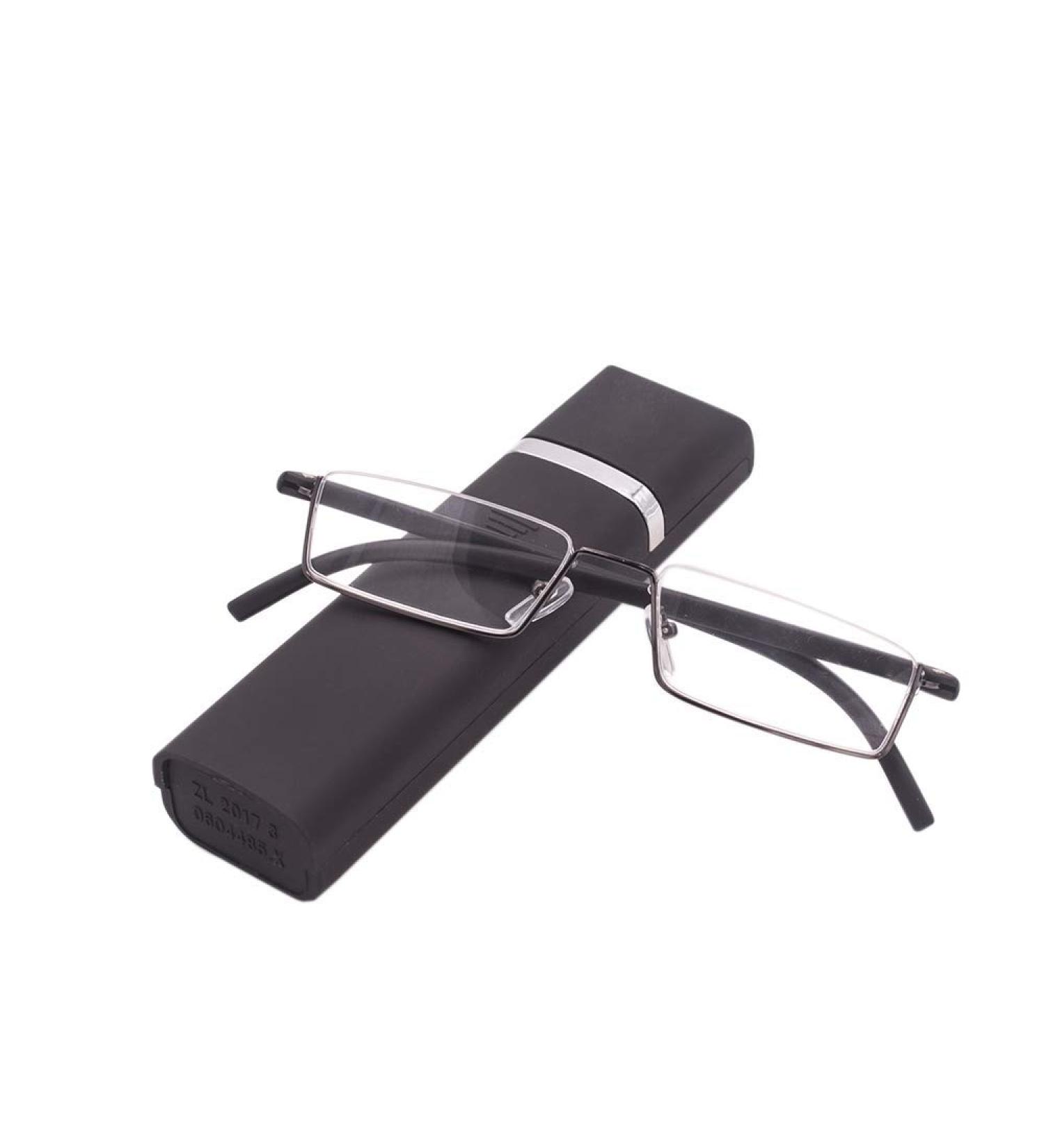 Kokobin Ultra-Light TR90 Reading Glasses for Men & Women - Half-Globe Metal Frame +2.0 Diopters with Case - Stylish & Comfortable Reading Aid - Buy Online on GoSupps.com