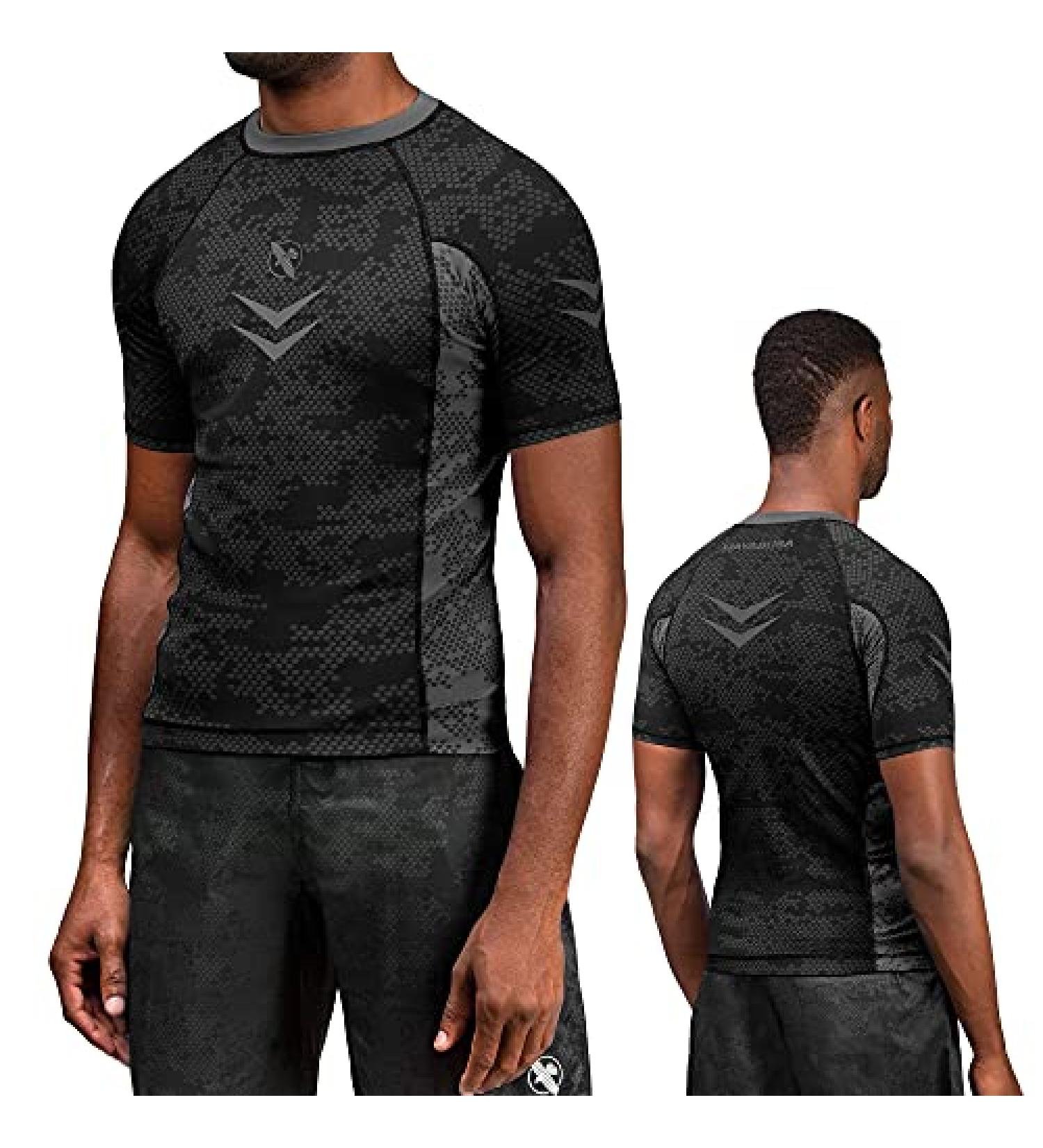 Hayabusa Ranked BJJ Rash Guard Men's Short Sleeve, X-Small, Black - Buy Online on GoSupps.com