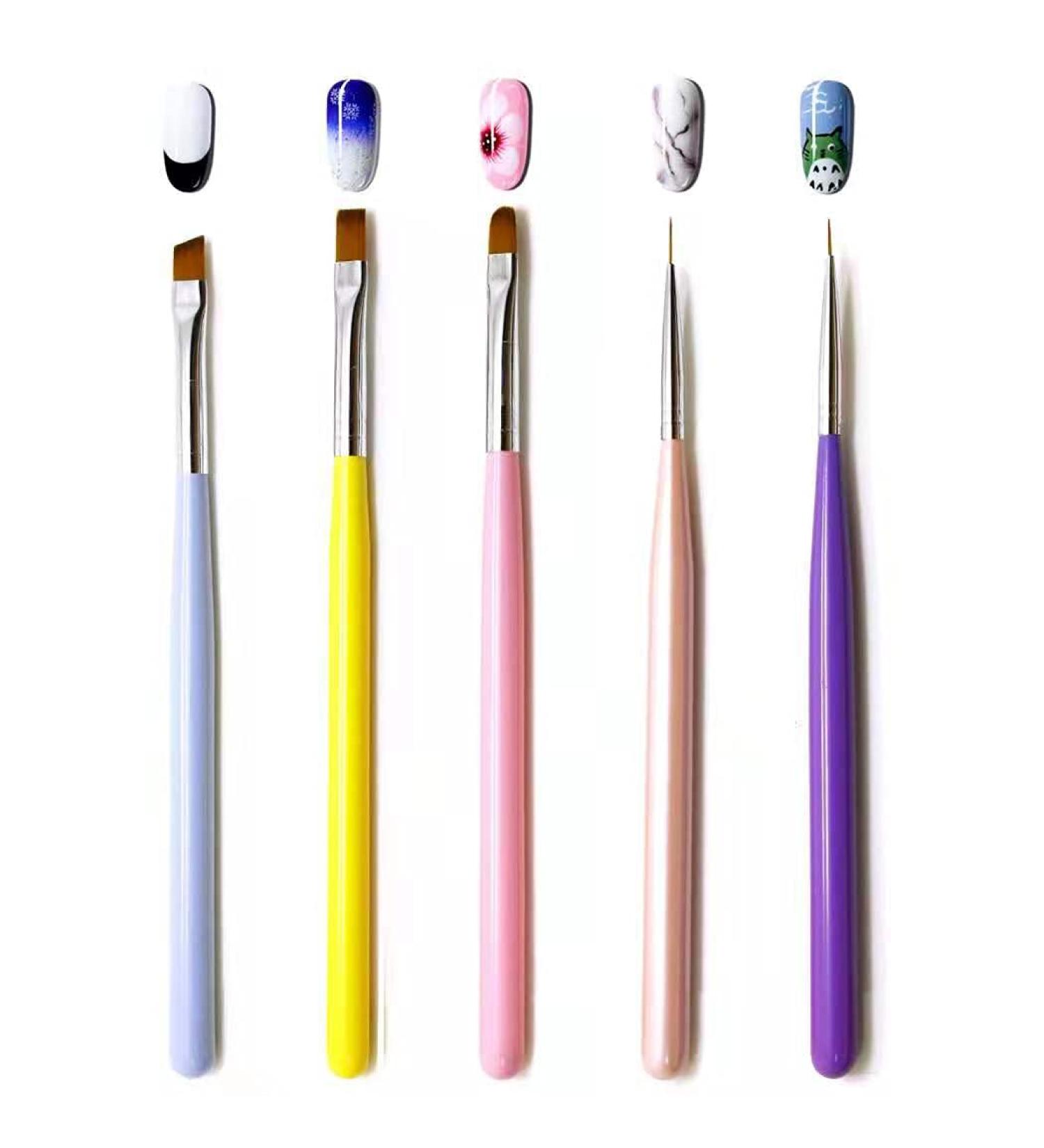 5-Piece Nail Polish Brush Set | Nail Art Design & Liner Brushes for UV Gel | International Shipping - Buy Online on GoSupps.com