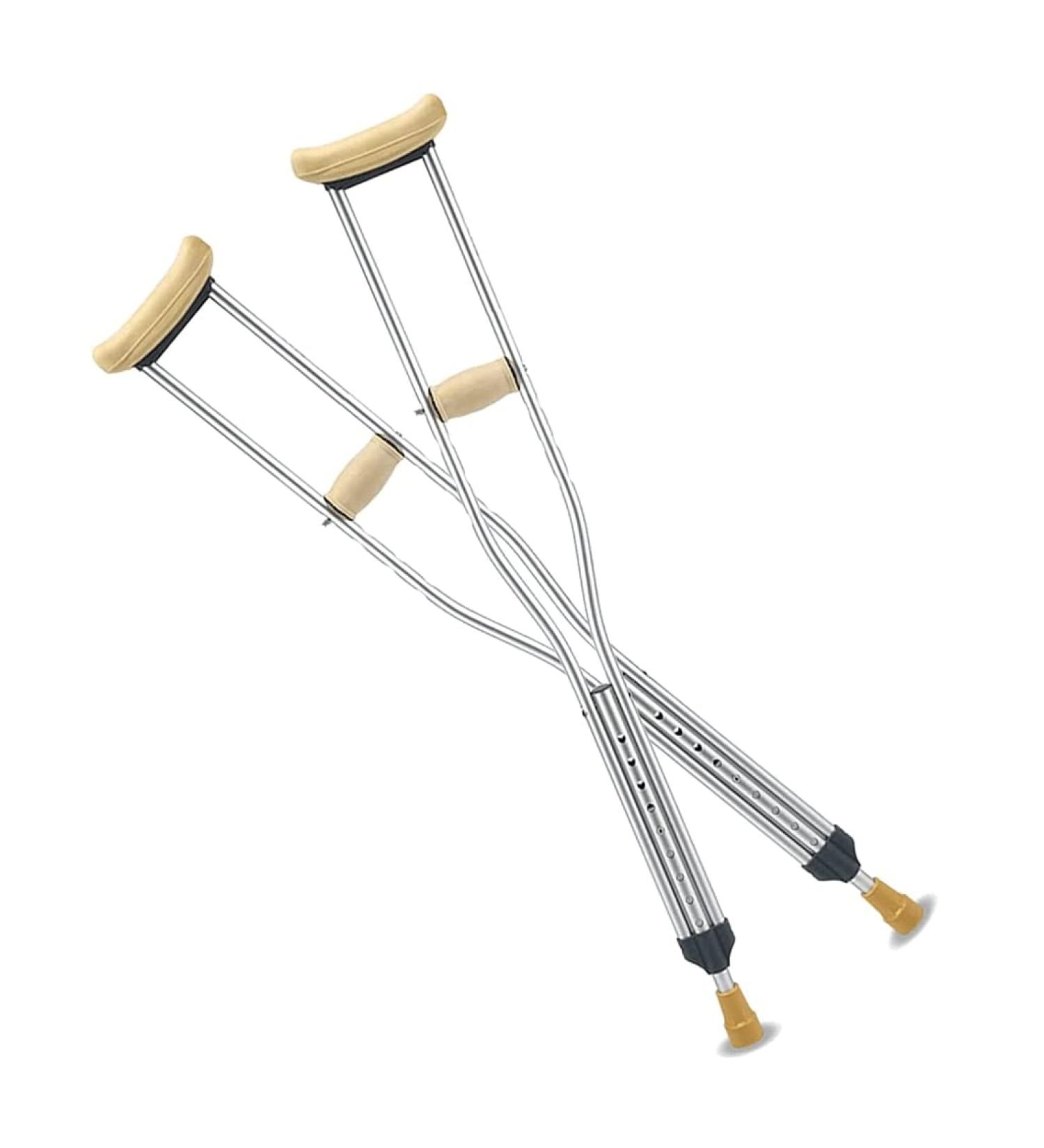 1 Pair Adult Folding Aluminum Underarm Crutches Adjustable Walking Crutches with Underarm Pads Perfect for Travel Or Work Independence - Buy Online on GoSupps.com