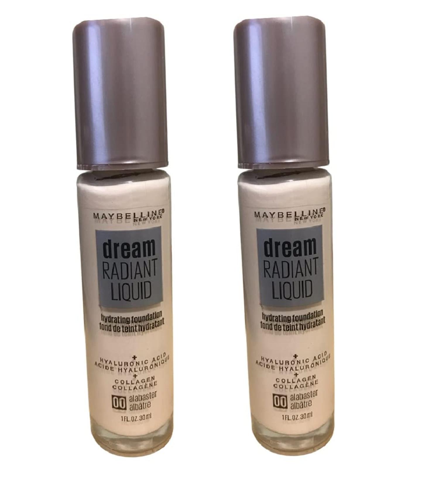 Maybelline New York Dream Radiant Liquid Hydrating Foundation Alabaster 00 - Pack of 2 | Long-lasting Coverage for Radiant Skin - Buy Online on GoSupps.com