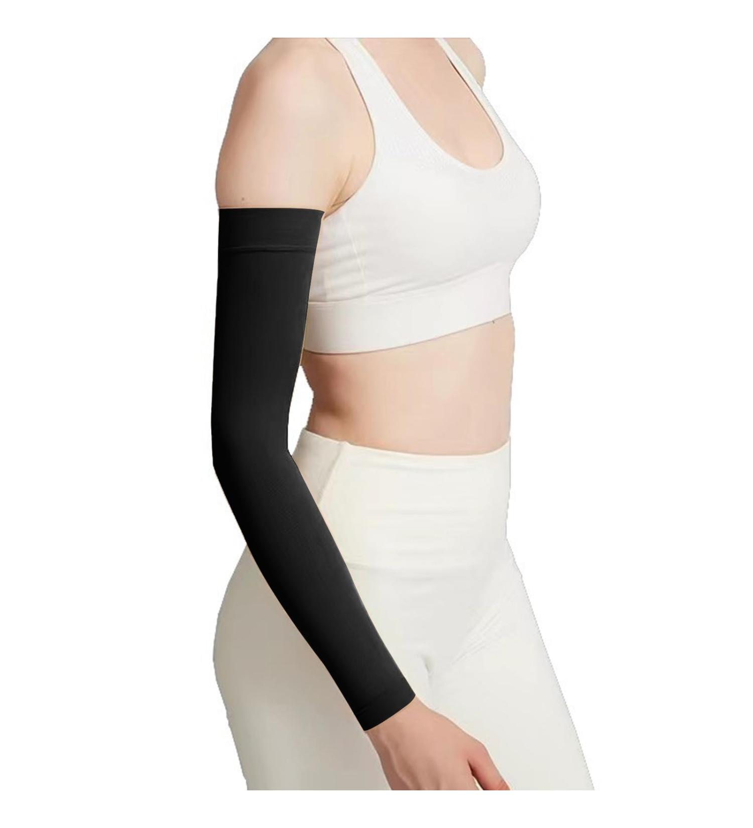Arm Compression Sleeve for Men & Women - 20-30 mmHg Full Arm Support for Pain Relief Swelling & Recovery - Black Large - Buy Online on GoSupps.com