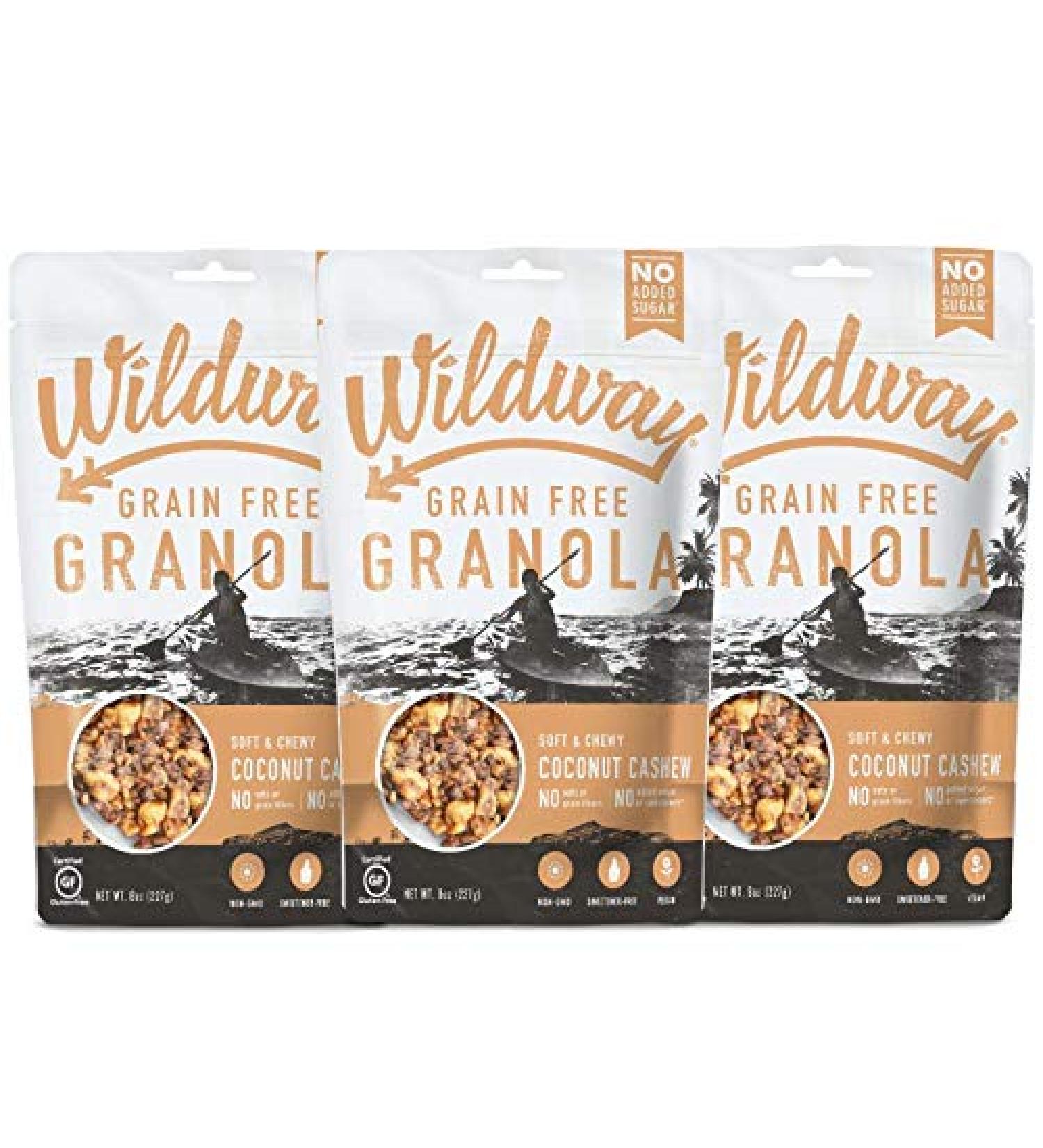 Wildway Keto Vegan Granola - Coconut Cashew, 3 Pack | Gluten Free, Low Carb, No Added Sugar - Buy Online on GoSupps.com