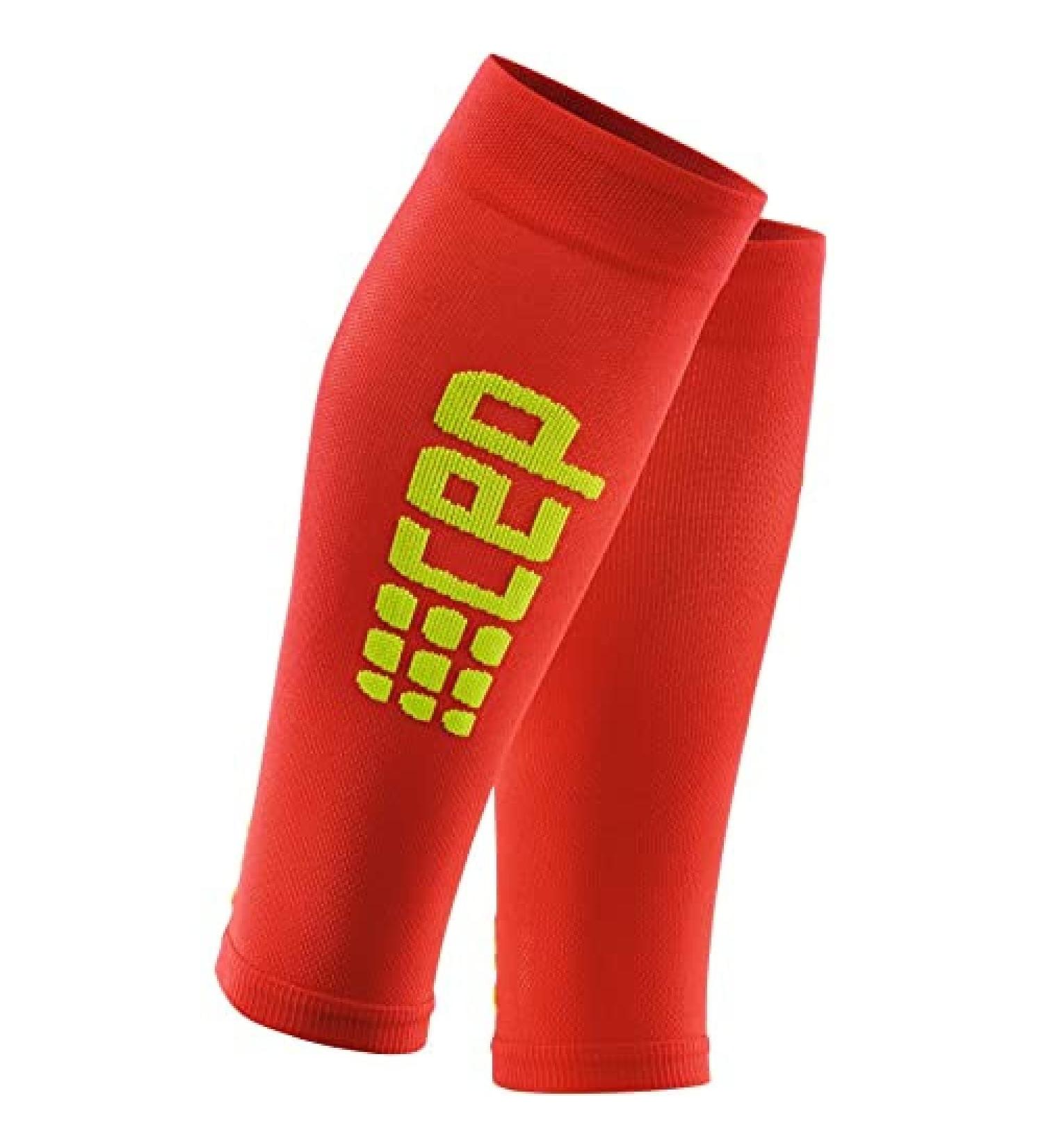 CEP - ULTRALIGHT COMPRESSION CALF SLEEVES for men | Calf sleeves with compression Size V Red/Green