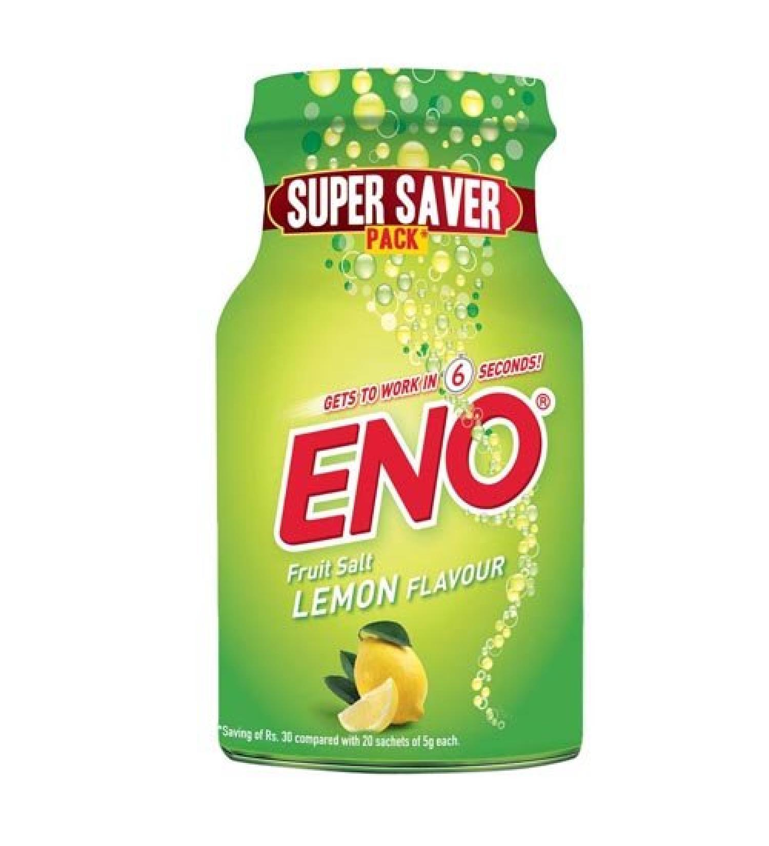 Eno Fruit Salt Lemon Flavour 100g (Gets to work in 6 seconds) Pack of 2