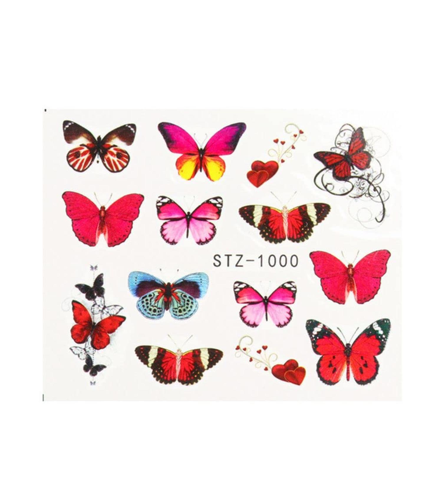 DIY Self-Adhesive Nail Decor Blue/Black Water Decals Transfer Nail stickers Butterfly-shape Nail Art(3) Style 03 - Buy Online on GoSupps.com