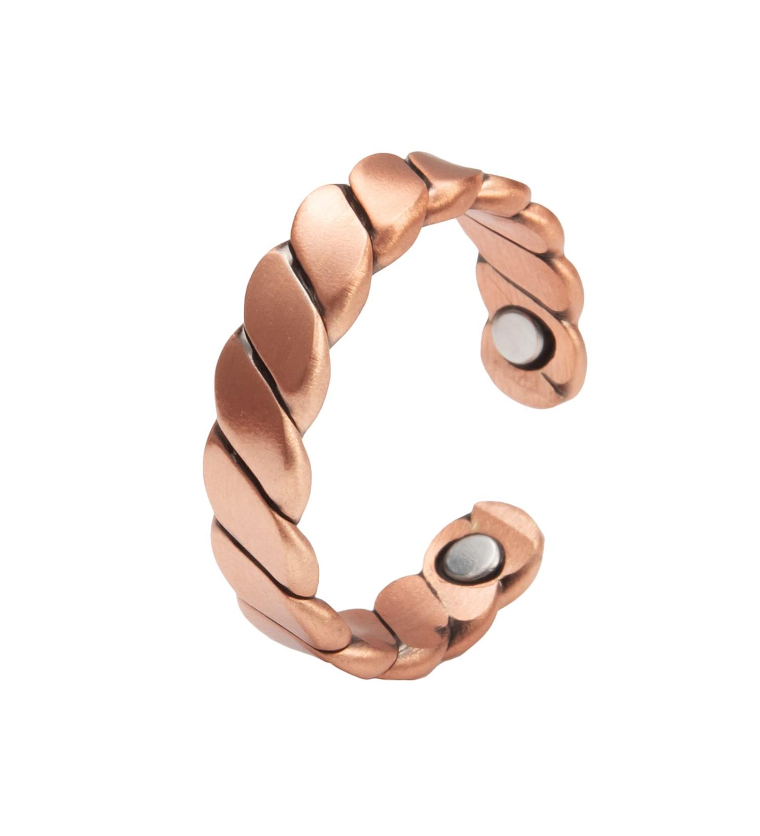 EnerMagiX Braided Magnetic Copper Ring for Men - Stylish Jewelry Gift for Dad and Husband - Buy Online on GoSupps.com