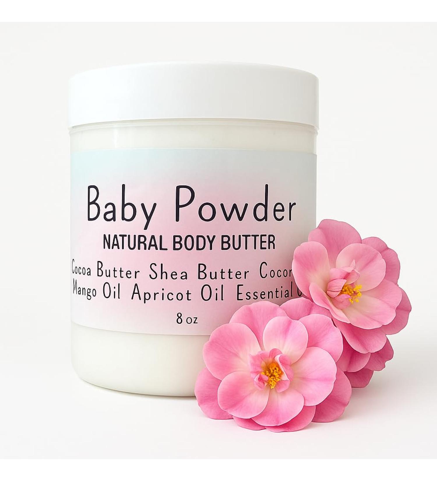 Baby Powder Creamy Whipped Body Butter Nourishing Shea Butter Cocoa Butter Coconut Oil Essential Oils Moisturizer for Body Feet & Hands Soothes and Softens - Buy Online on GoSupps.com