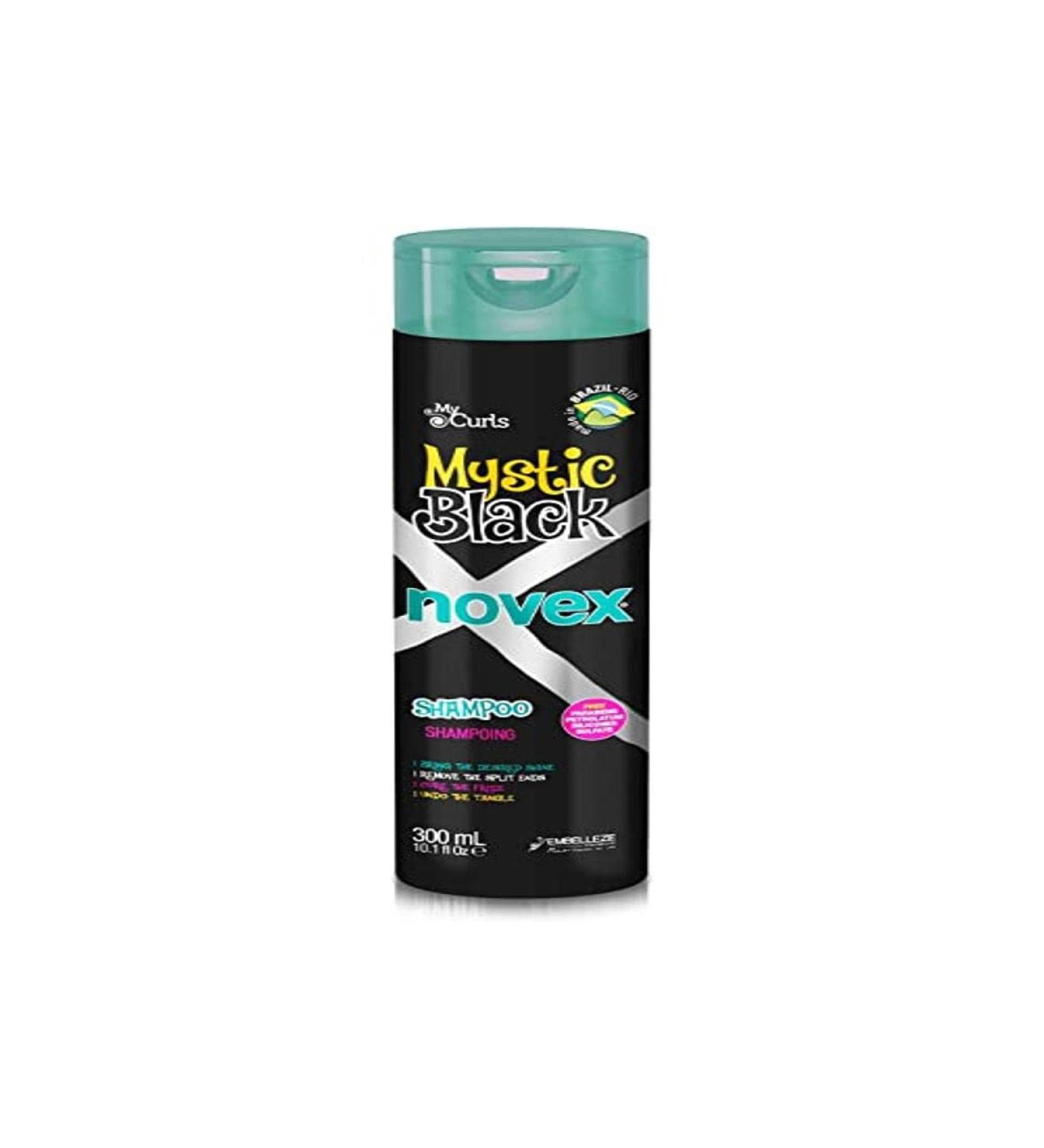 Novex Mystic Black Shampoo 300ml/10oz - Baobab Oil Protects Adds Moisture Controls Frizz Enhances Shine