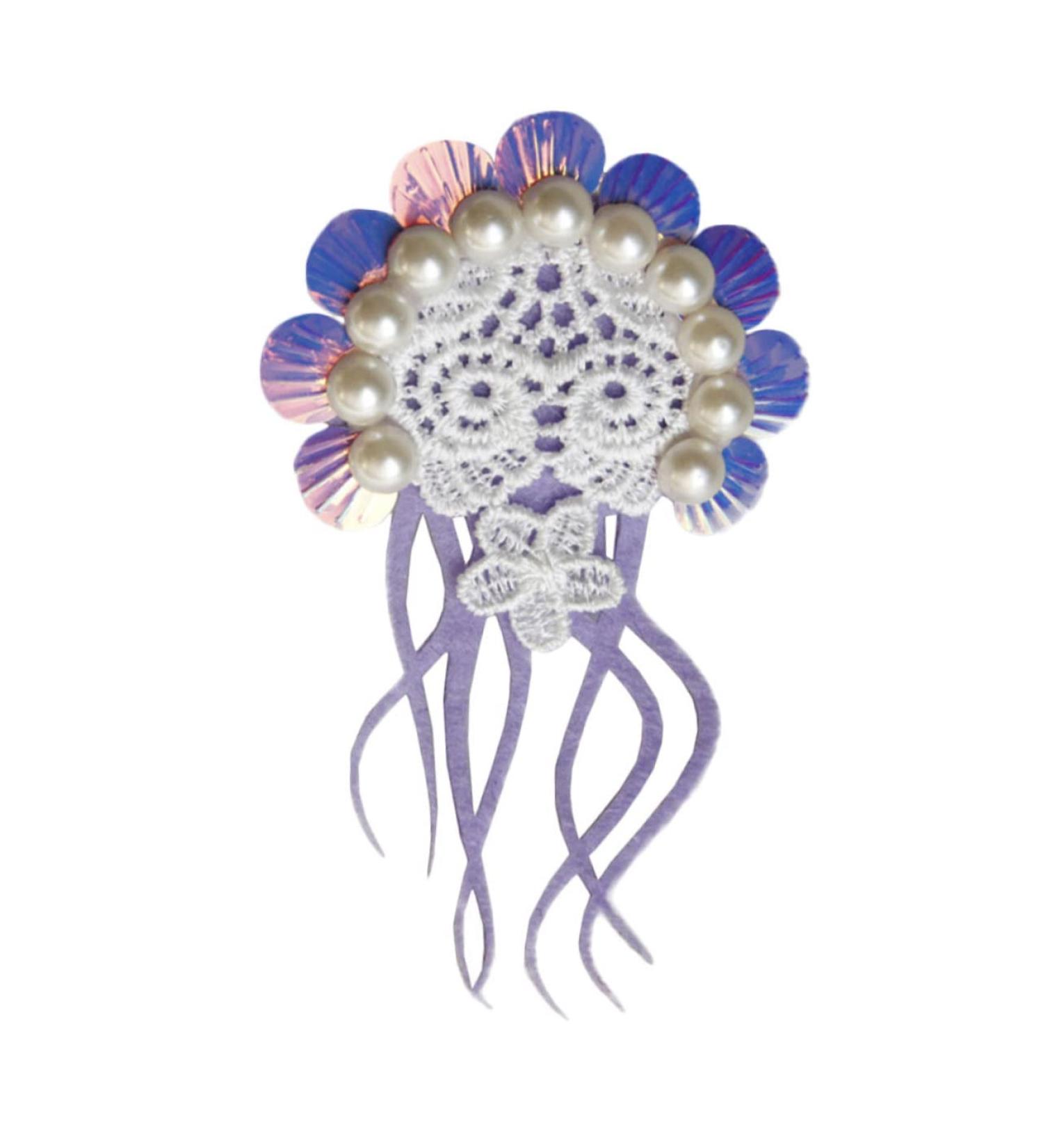 FOMIYES Fake Jellyfish Hair Clip Floral Pearl Hair Clip Pearl Snap Clips Pearl Hair Barrettes Hair Barrettes for Girls Jellyfish Hairpin Purple Vacation Hair Tie Holder Beach Faux Pearls - Buy Online on GoSupps.com