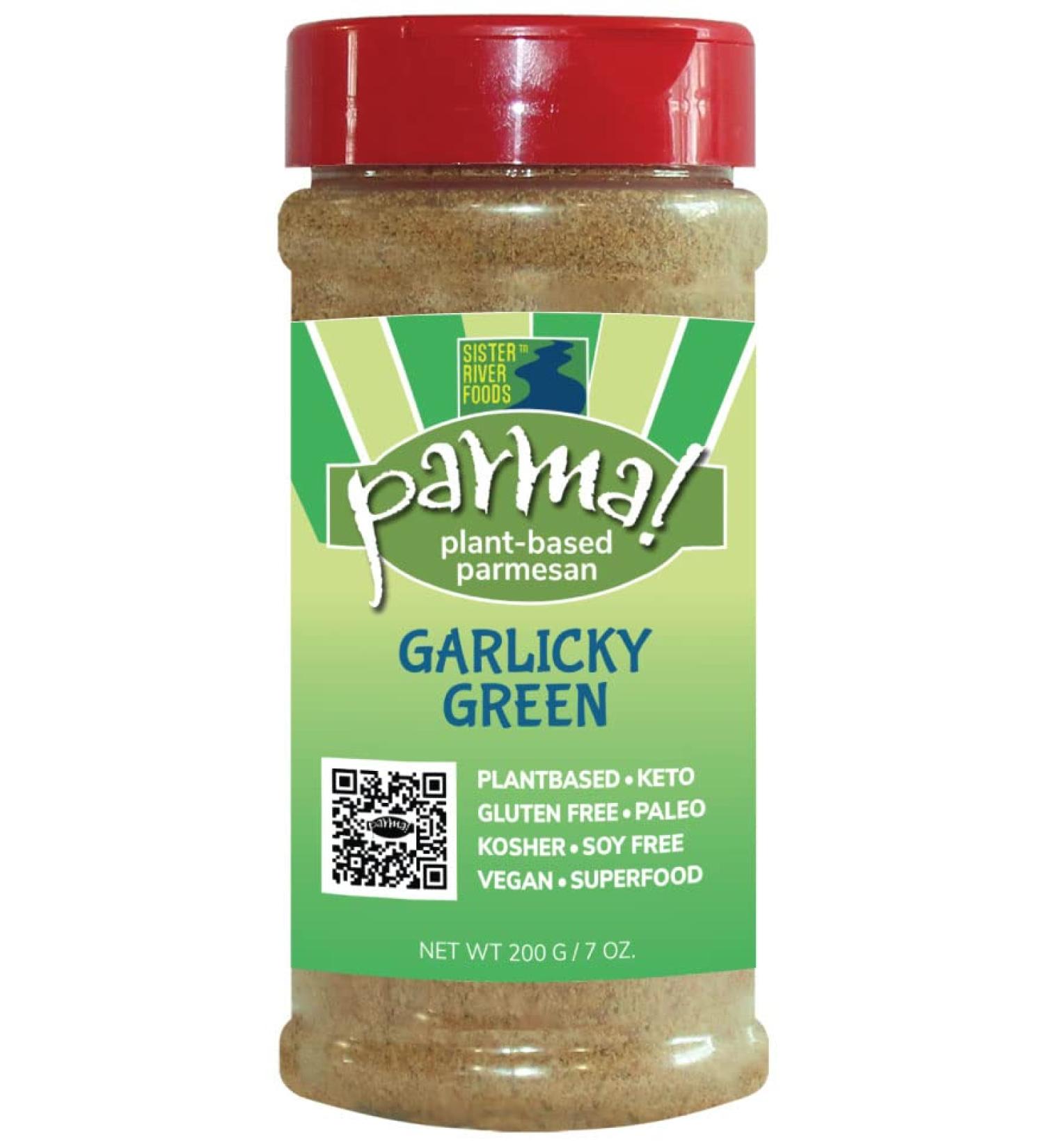 Parma! Vegan Parmesan - Garlicky Green Umami Cheese | Keto, Gluten-Free, Dairy-Free | 7oz Bottle - Buy Online on GoSupps.com