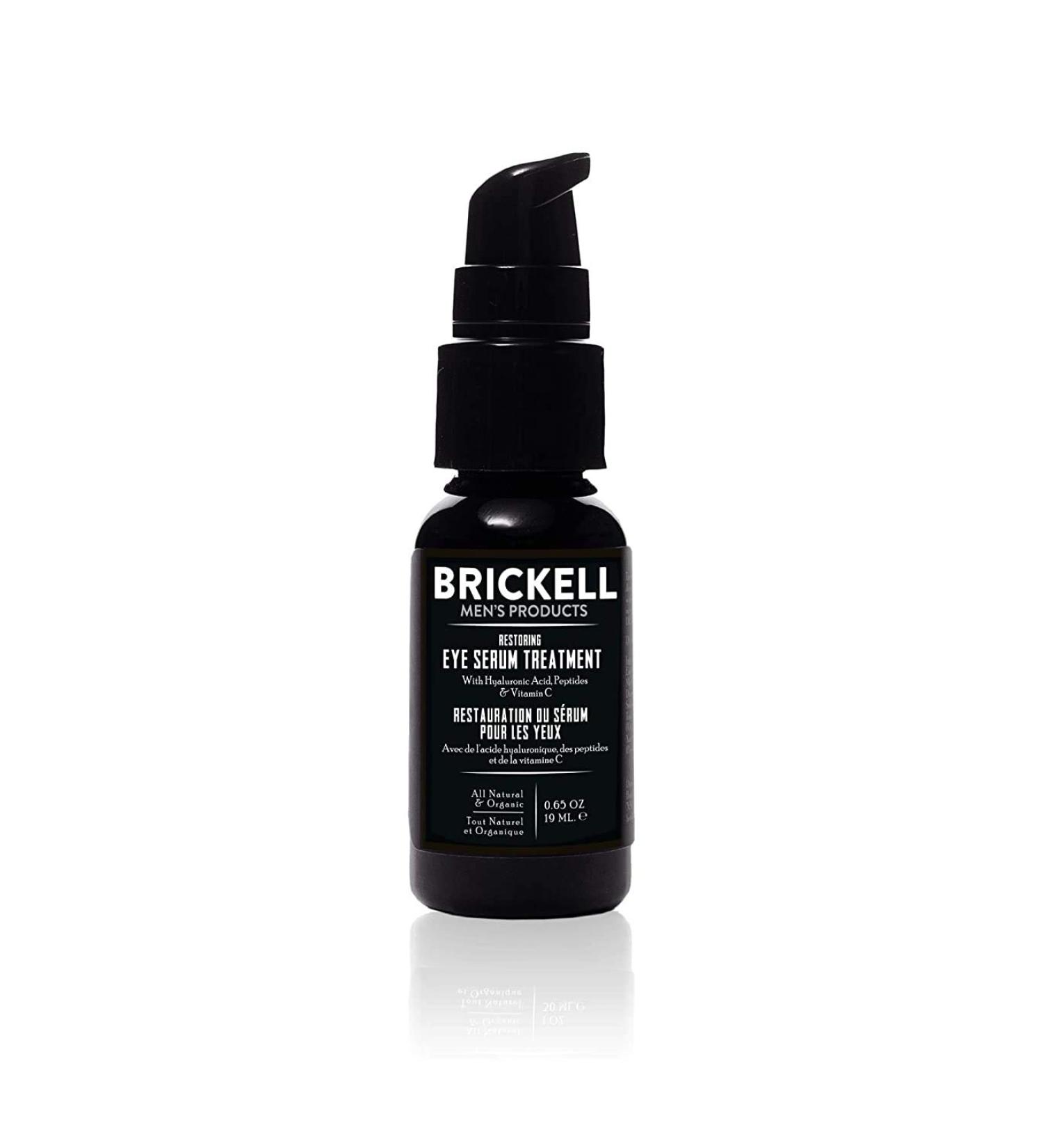 Brickell Men's Restoring Eye Serum | Natural Anti-Aging Eye Gel for Wrinkles & Dark Circles - 0.65 oz - Buy Online on GoSupps.com