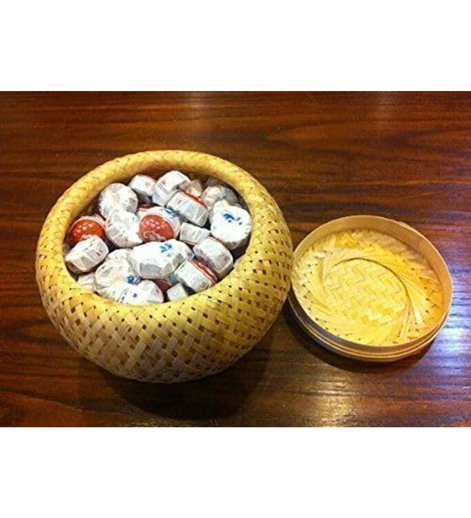 Pu erh mini tea cakes fermented Tuocha top grade total 210 grams in bamboo box. - Buy Online on GoSupps.com