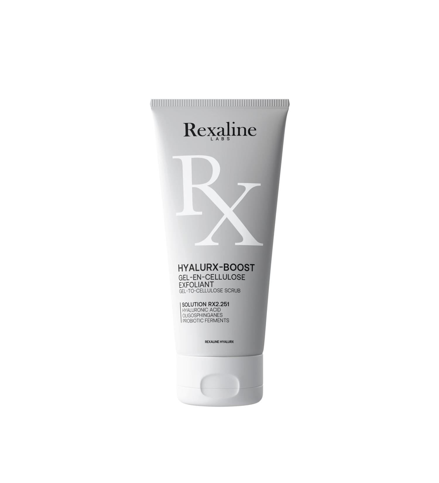 Rexaline HYALURX-BOOST Gel-en-Cellulose Exfoliant Acide Hyaluronique RX2 Cellulose & Probiotiques limine Cellules Mortes & Points Noirs Peaux Sensibles 50ml - Buy Online on GoSupps.com