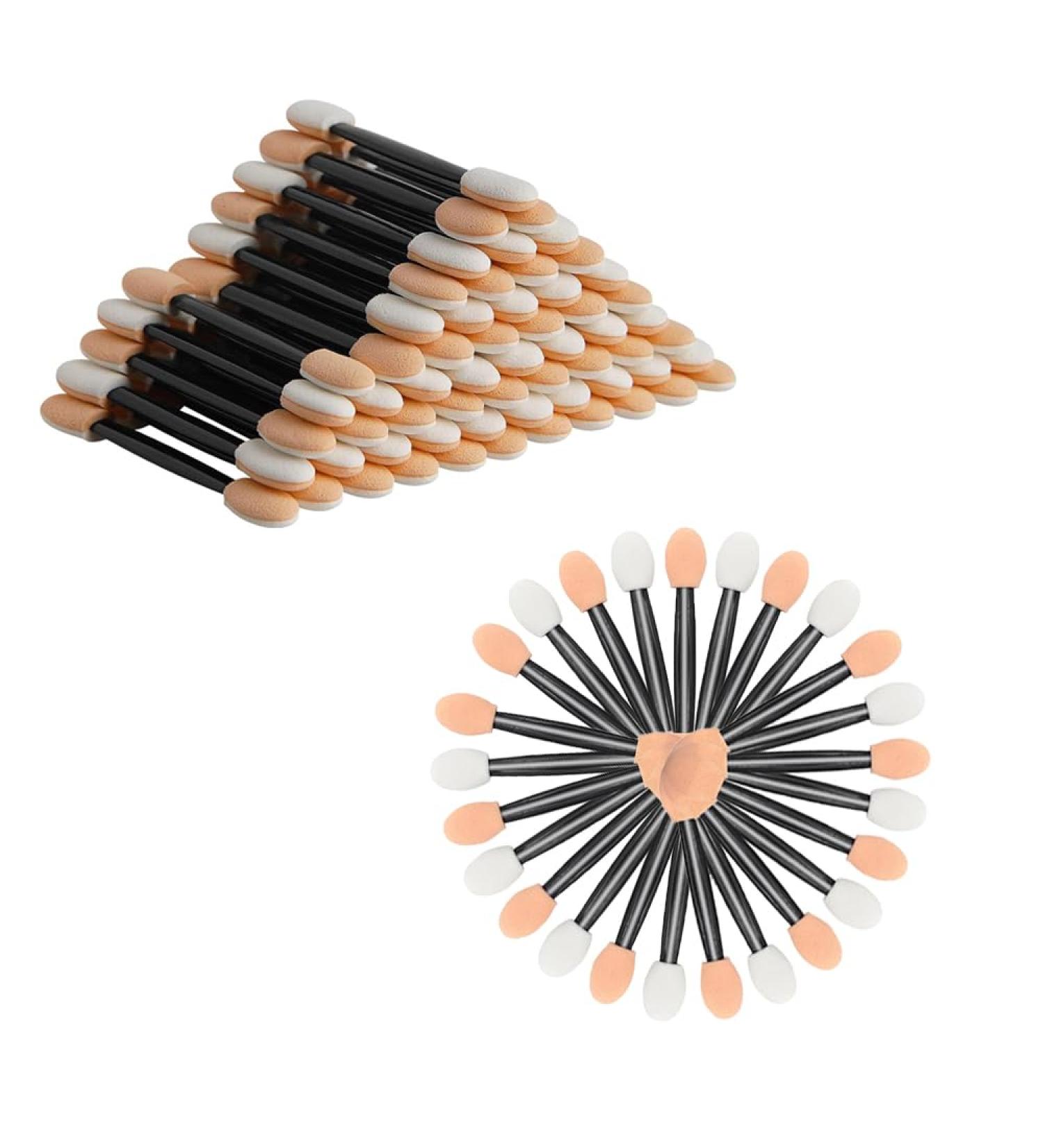 100pcs Disposable Eyeshadow Brushes Makeup Applicators With Eye Shadow Eyeliner Stick Of Dual Sided Sponges for Make Up Sponge Soft And Comfortable Brush(2.4" count 100) 2.4" 100 - Buy Online on GoSupps.com