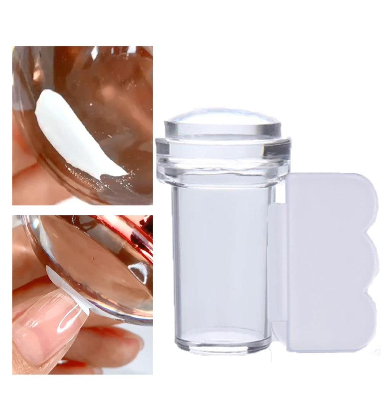 DIY Nail Design Set | French Tips Transparent Nail Stamper & Scraper | Silicone Jelly Nail Art Tools - Buy Online on GoSupps.com