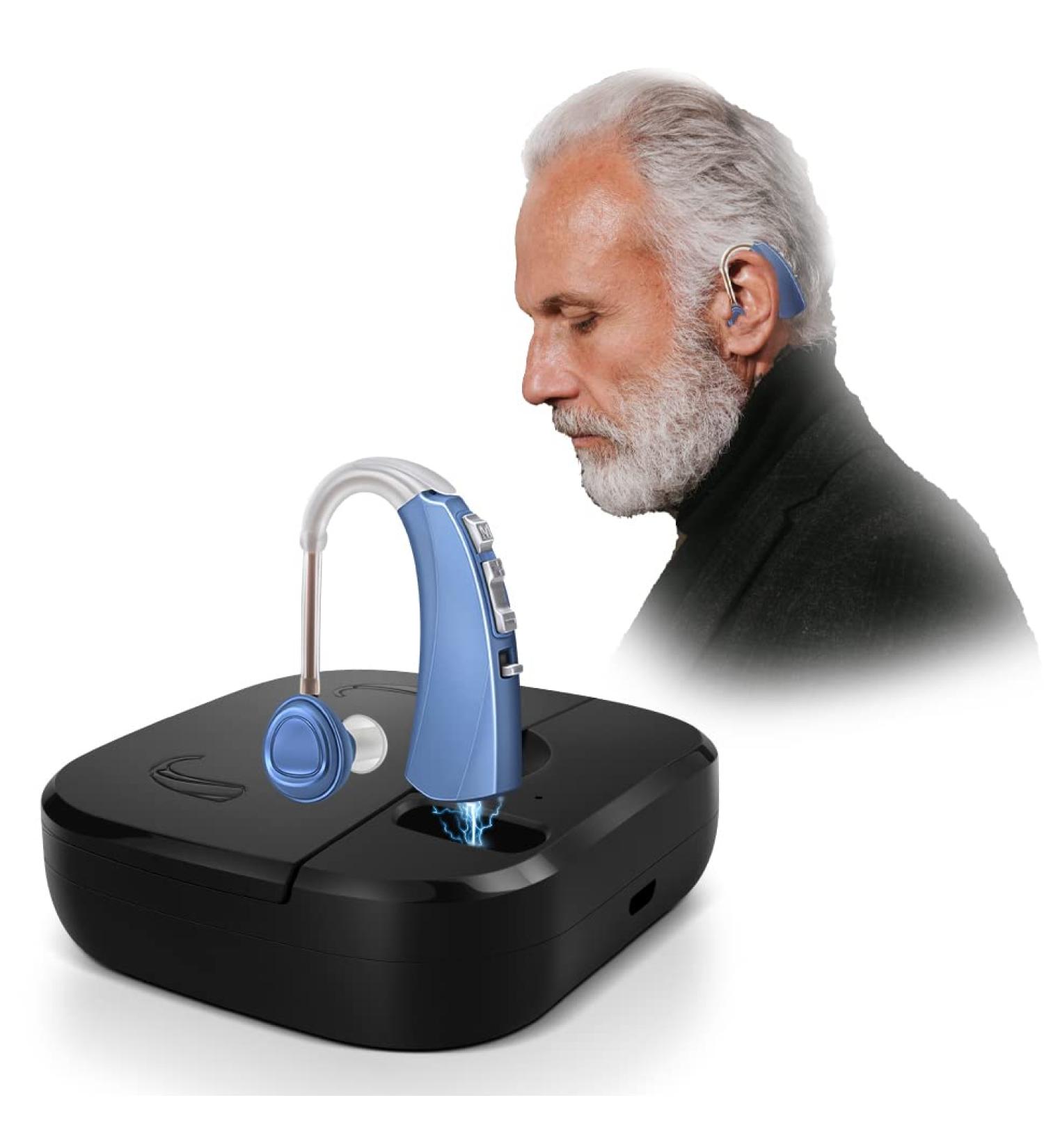 Britzgo Hearing Amplifier Quick Charge USB Dock Gem Blue - Rechargable Voice Enhancer - Buy Online on GoSupps.com