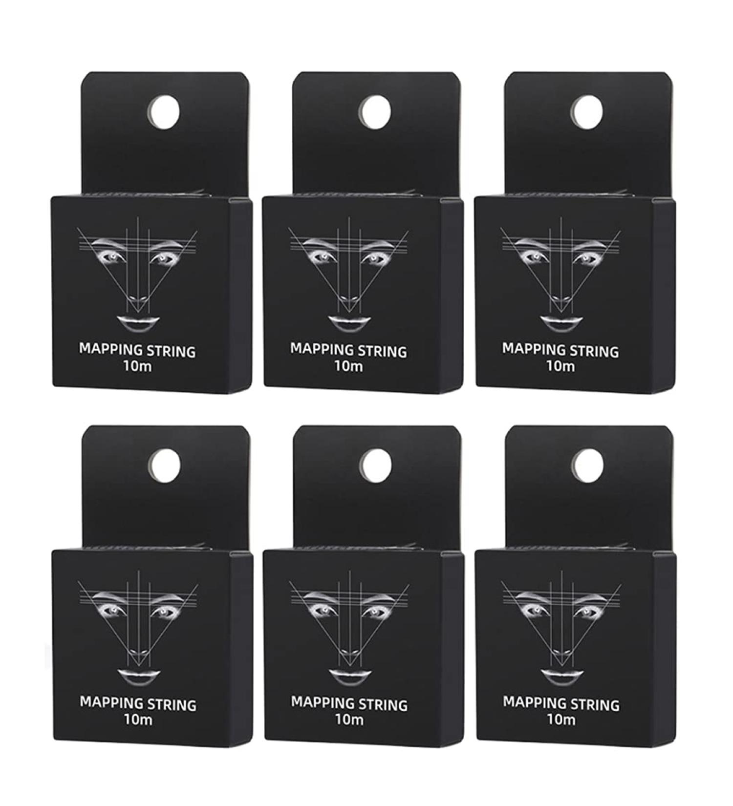 XIAOYU Brow Mapping String for Microblading - Pre-Inked 10m 6pcs Black Box | Professional Eyebrow Styling Tools - Buy Online on GoSupps.com