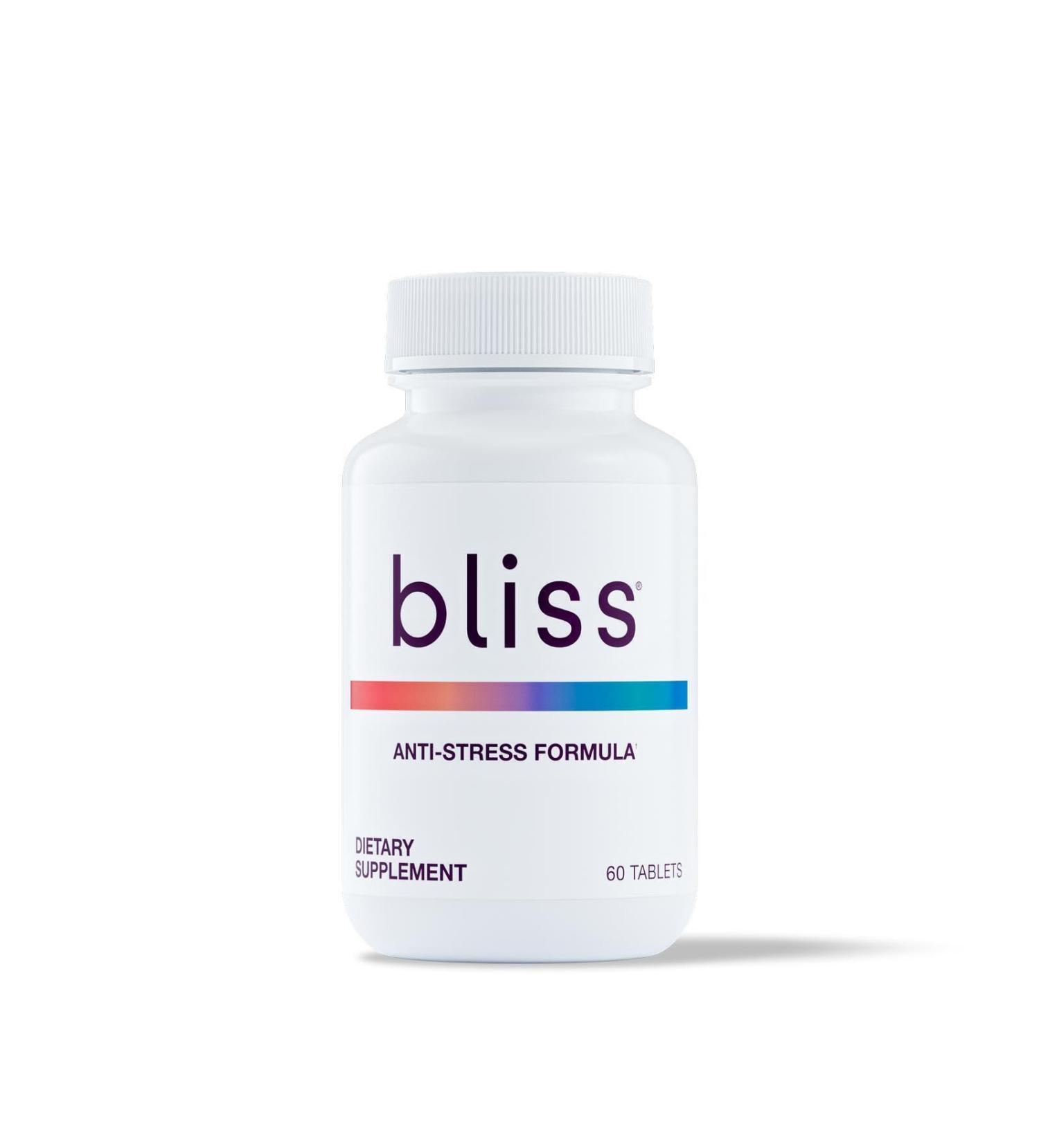 Bliss Herbal Stress Support Adaptogenic Tablets with Ashwagandha Rhodiola & L-Theanine Promotes Calm Mood Balance & Mental Clarity Vegan & Gluten-Free 60 Tablets - Buy Online on GoSupps.com