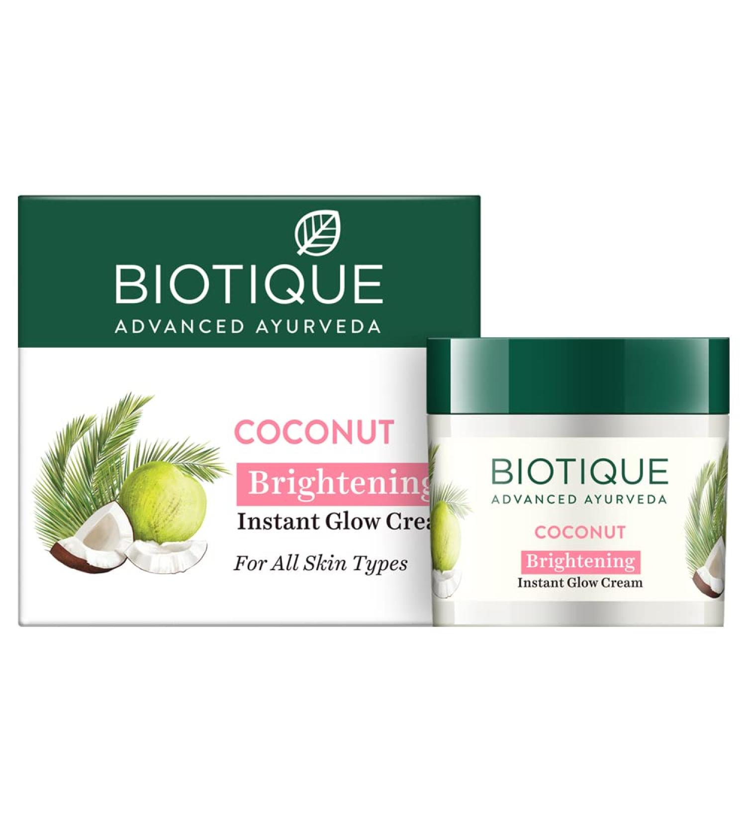 Biotique Coconut Whitening and Brightening Cream for All Skin Types - Buy Online on GoSupps.com