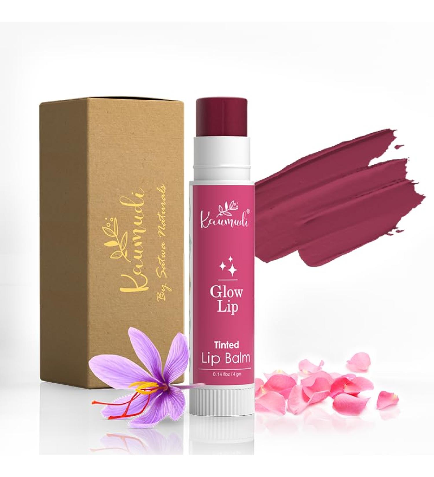 Kaumudi Handmade & Natural Lip Balm for Women & Men with Rose Damascena & Saffron Essential Oil (Glow Lip) - Buy Online on GoSupps.com