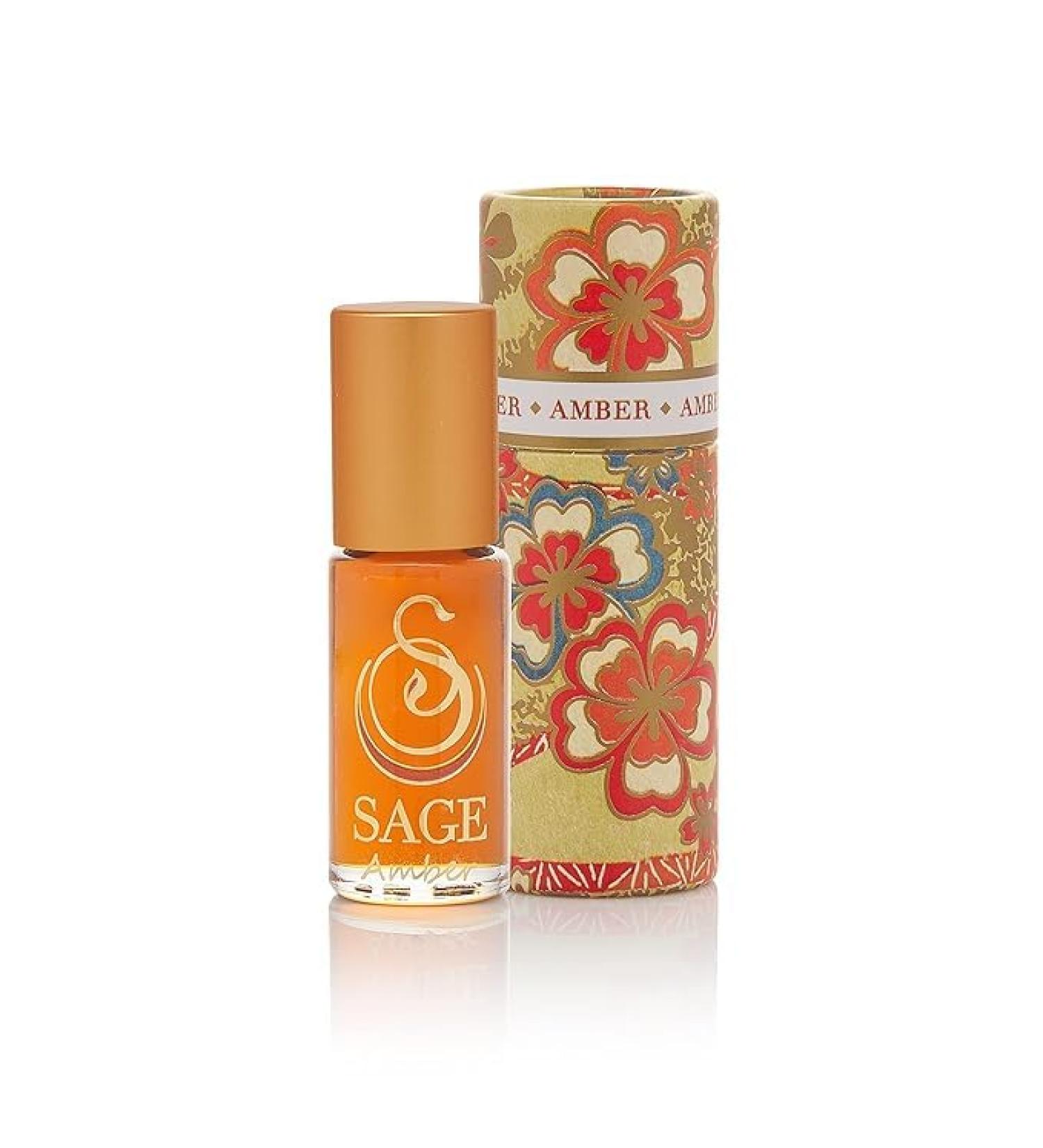 Amber Perfume Oil Roll-On by Sage- 1/8 oz Vegan & Cruelty-Free Earthy Scent Amber Blood Orange Musk - Buy Online on GoSupps.com