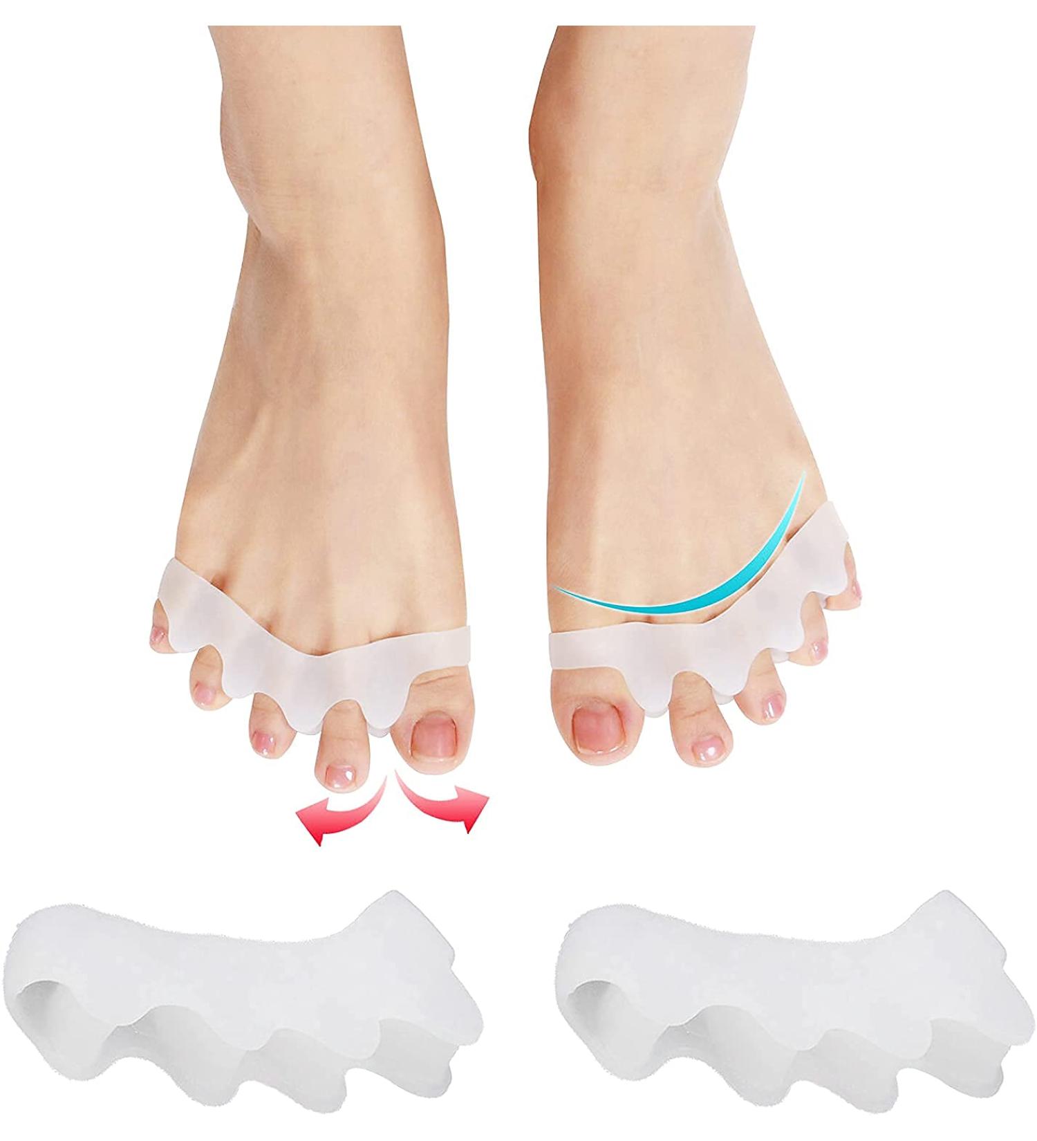 Gu Cheng Silicone Toe Stretchers and Separators - Bunion Corrector for Foot Pain Relief - White - Buy Online on GoSupps.com