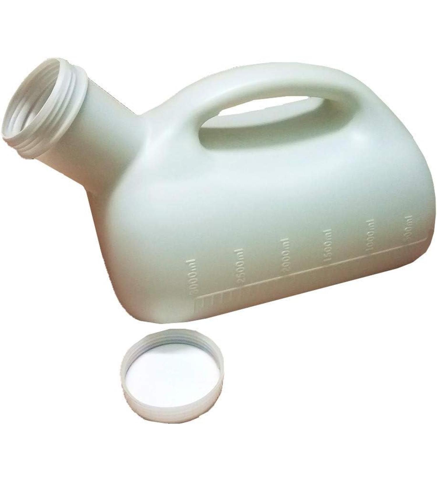 Wooluck 3000ml Urine Bottle for Men - Portable Pee Bottle with Lid for Travel Camping Hospital & Outdoor Use - White - Buy Online on GoSupps.com