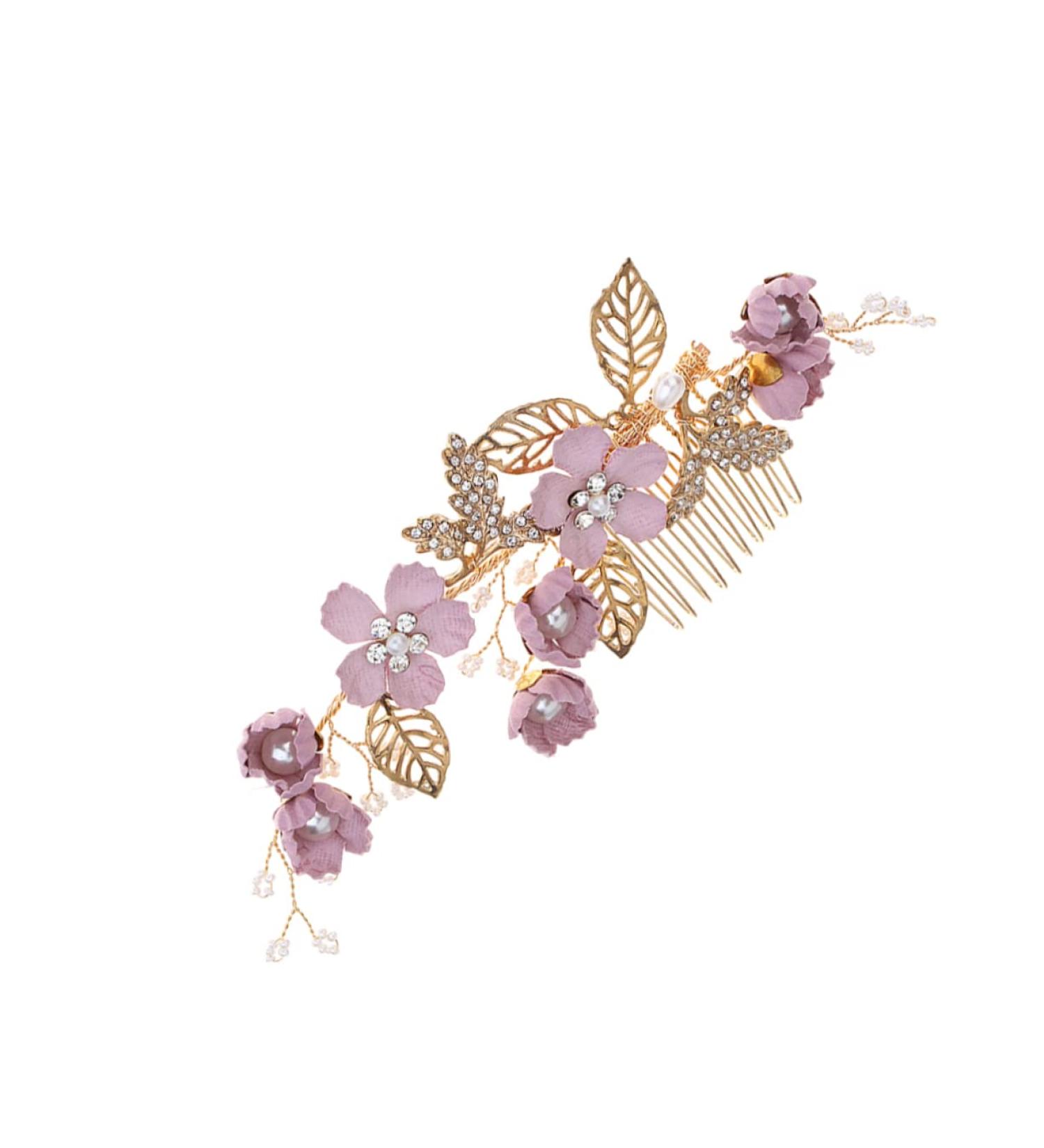 Angoily Floral Headpiece Pearl Tiara Pearl Headpiece Bridal Headpiece Cloth Flower Hair Comb Full Length Mirror Bridal Hair Comb Hair Side Combs Wedding Bride Hair Accessories - Buy Online on GoSupps.com