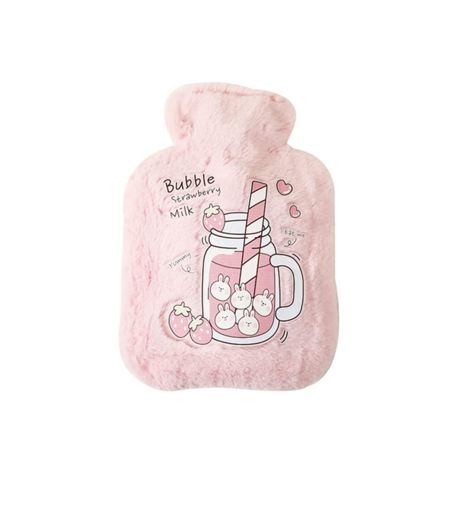 Pink 500ml Cozy Hot Water Bottle with Cover - Perfect for Kids & Winter Relief - Buy Online on GoSupps.com