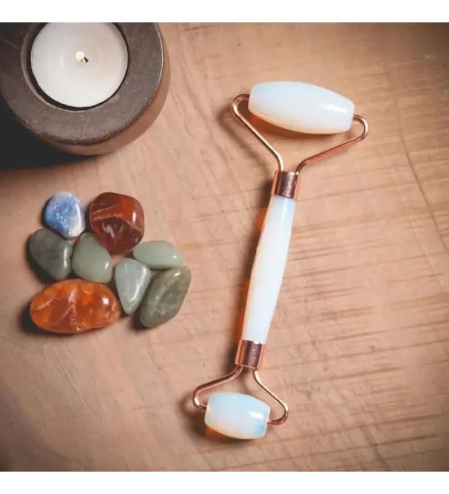 Opal Roller & Gua Sha Set Face Roller Manual Massager Opal Applicator for Face Neck Body Muscle Relaxing Stimulating Blood Flow Relieve Fine Lines Wrinkles Opal