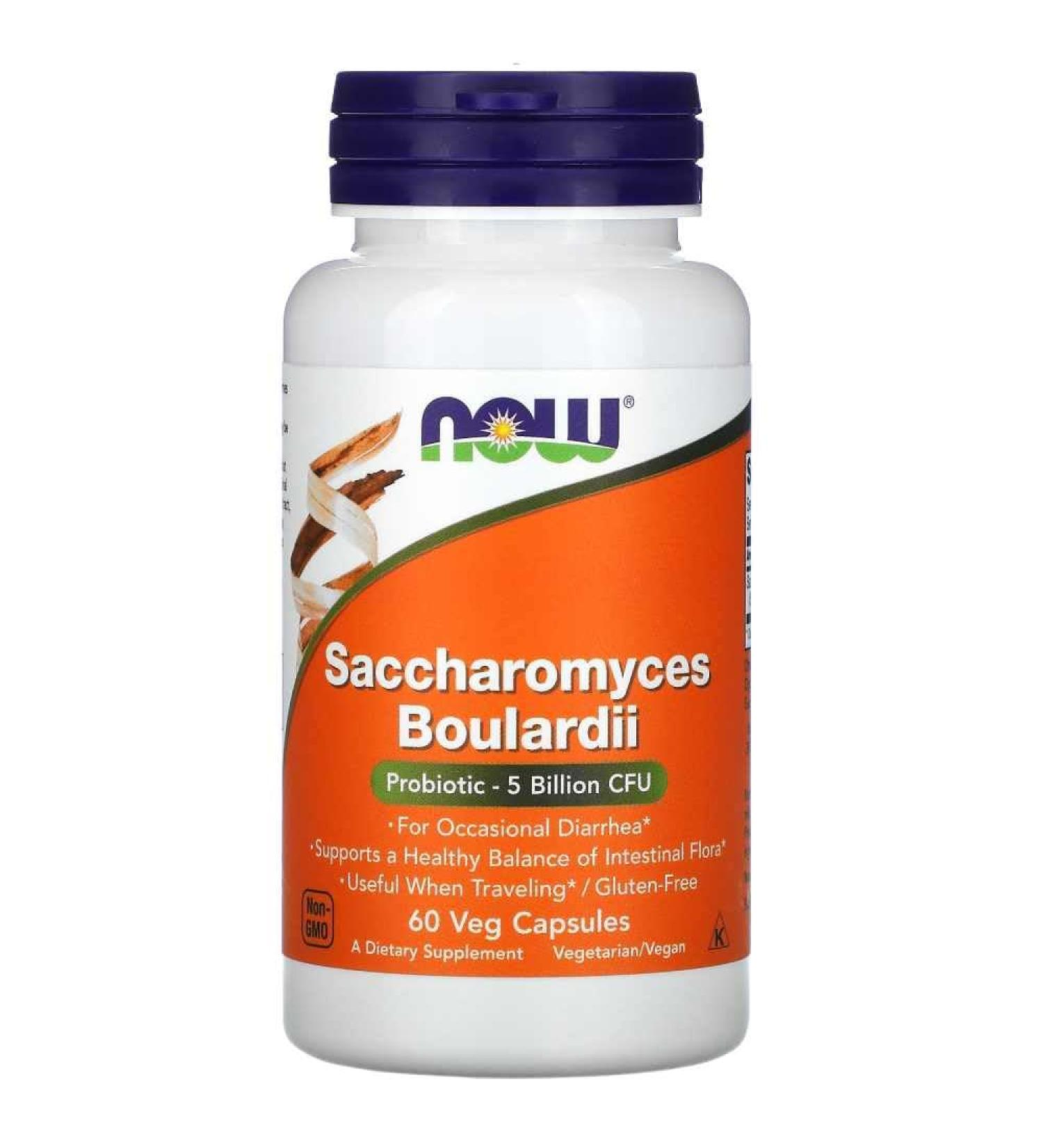 NOW Supplements Saccharomyces Boulardii 5 Billion Capsules 60 Count - Buy Online on GoSupps.com