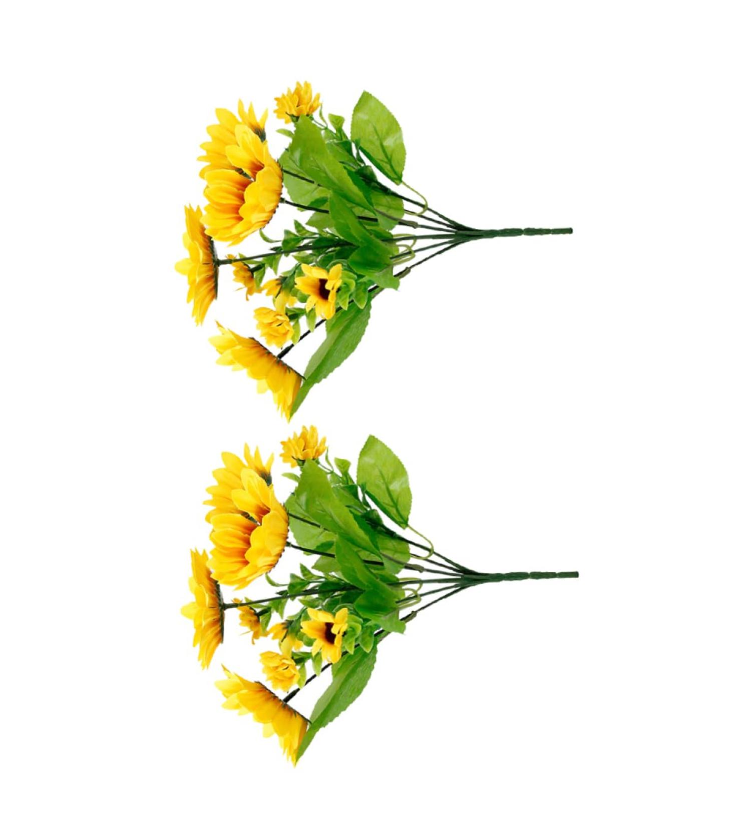 Zerodeko Sunflower Props 2pcs 7 Artificial Flower Bouquet Wedding Bouquet Artificial Flowers Bouquet Artificial Bouquet Decor Flower Arrangement Supplies Sunflower Fake Sunflowers Heads - Buy Online on GoSupps.com