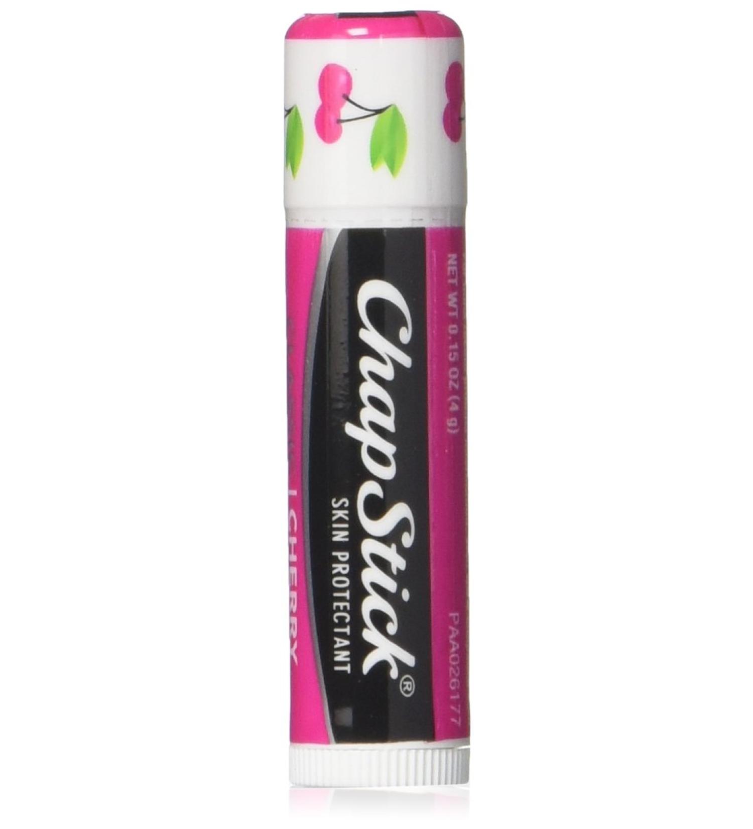 ChapStick Lip Balm Cherry 0.15 oz Tube SPF 15 Protects Lips from the Sun Moisturizes Chafed Chapped Lips Suncreen and Moisturizer for Lips Skin Protectant Cherry Scent