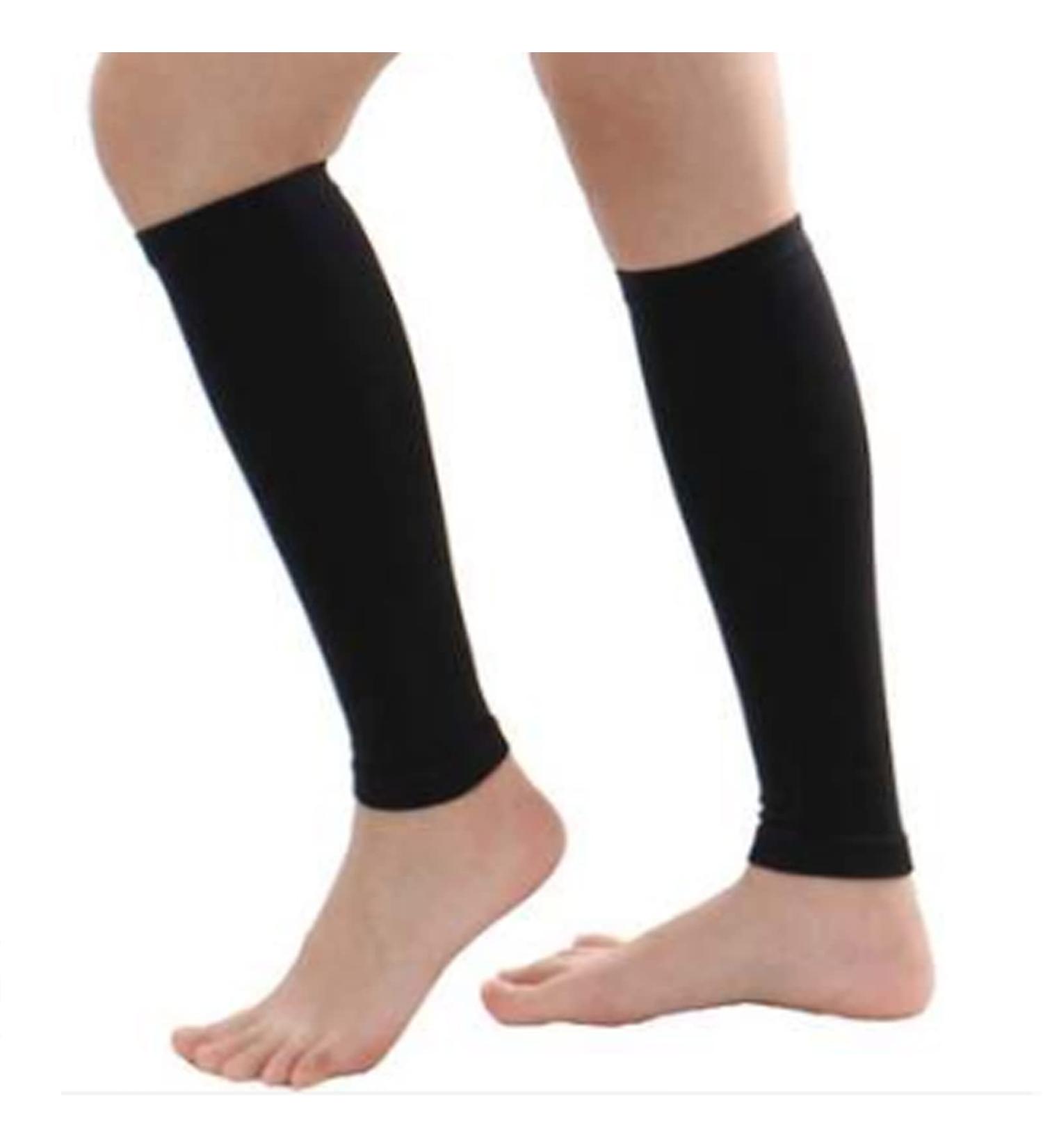 Compression Socks for Men & Women - Open Toe Calf Cuff Support for Varicose Veins & Edema - Two-Stage Elastic - Ideal for Swollen Ankles & Wound Feet - Black M - Buy Online on GoSupps.com